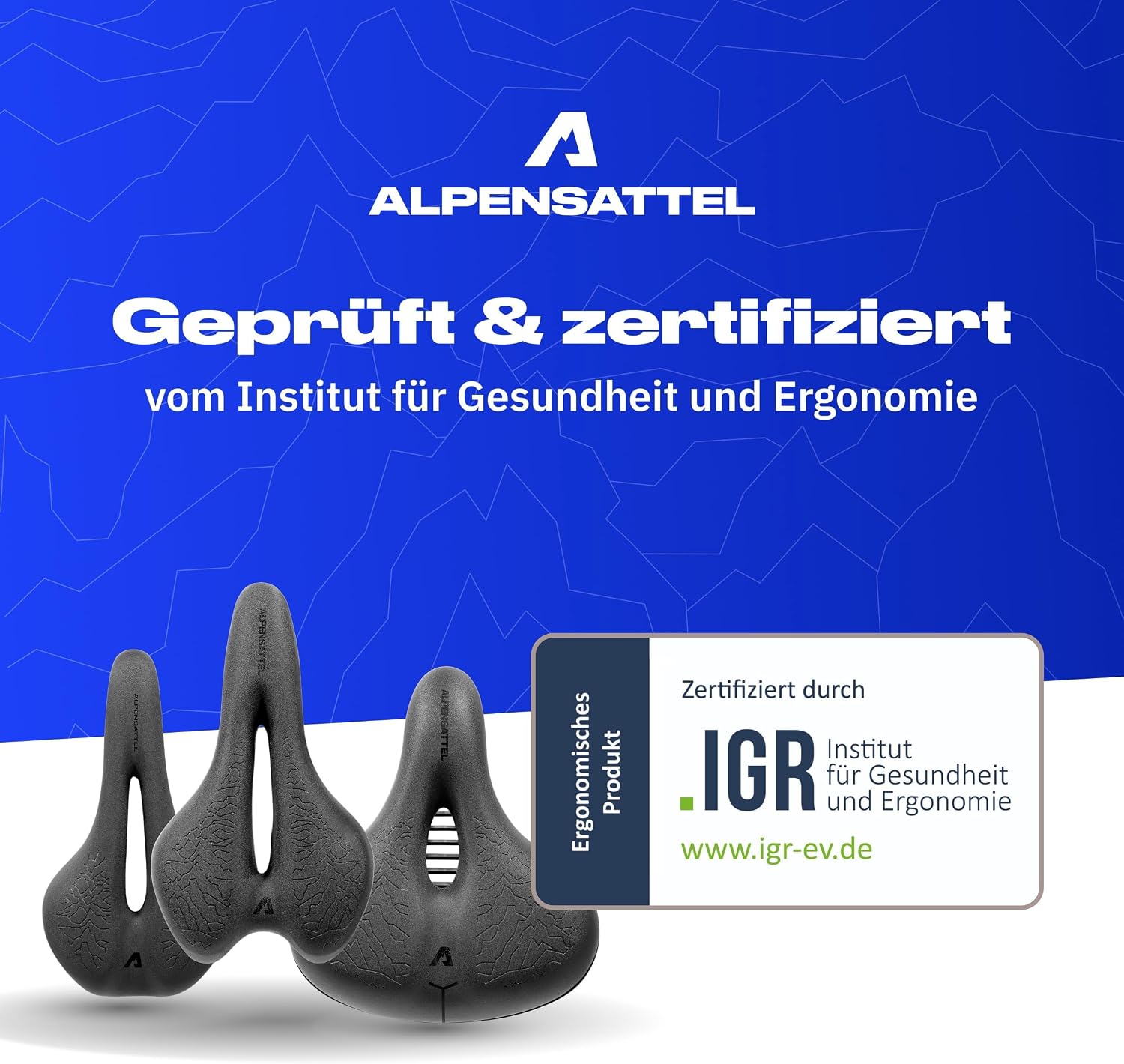 Thumbnail 2 de ALPENSATTEL Ergonomischer Fahrradsattel Komfort + 3D Memory Foam – universell montierbar