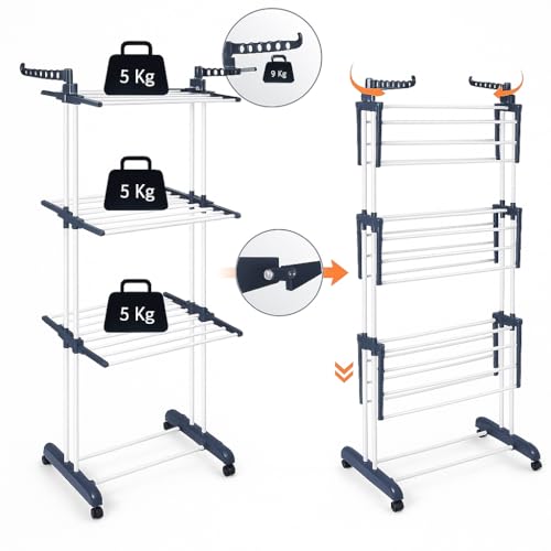 Thumbnail 5 de T-LOVENDO.ES Tendedero Vertical 4 Niveles con Ruedas