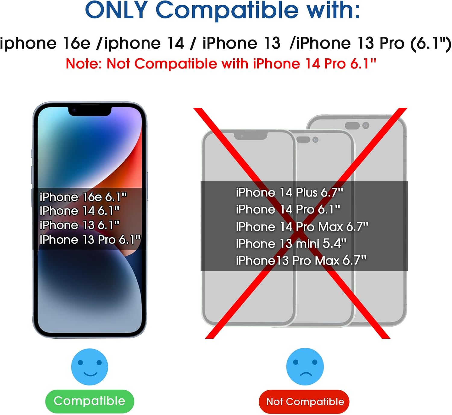 Thumbnail 1 de amFilm OneTouch OT-IPH13-6.1 Tempered Glass Screen Protector, 2-Pack