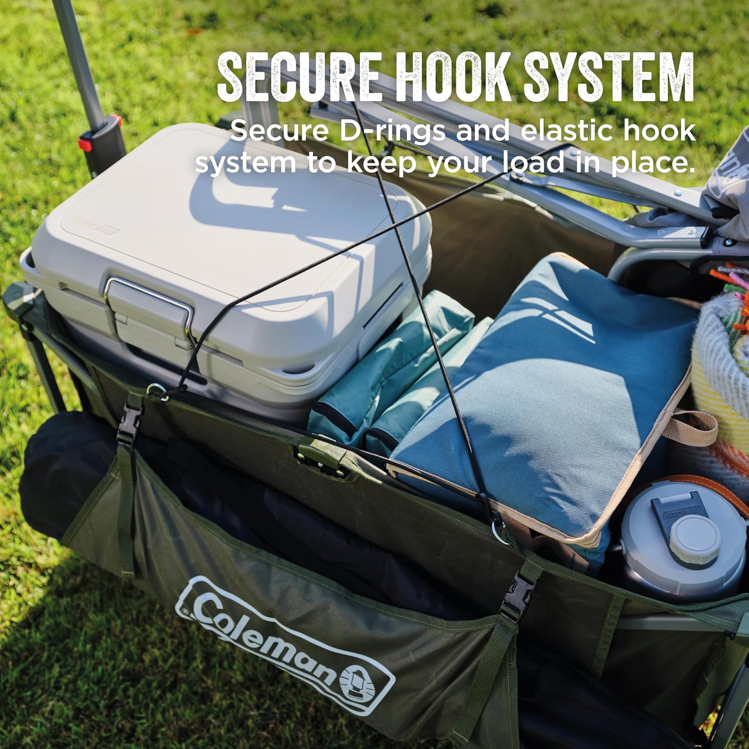 Detalle de Coleman Collapsible Camping Wagon review: a practical foldable four-wheeled cart for gear transport