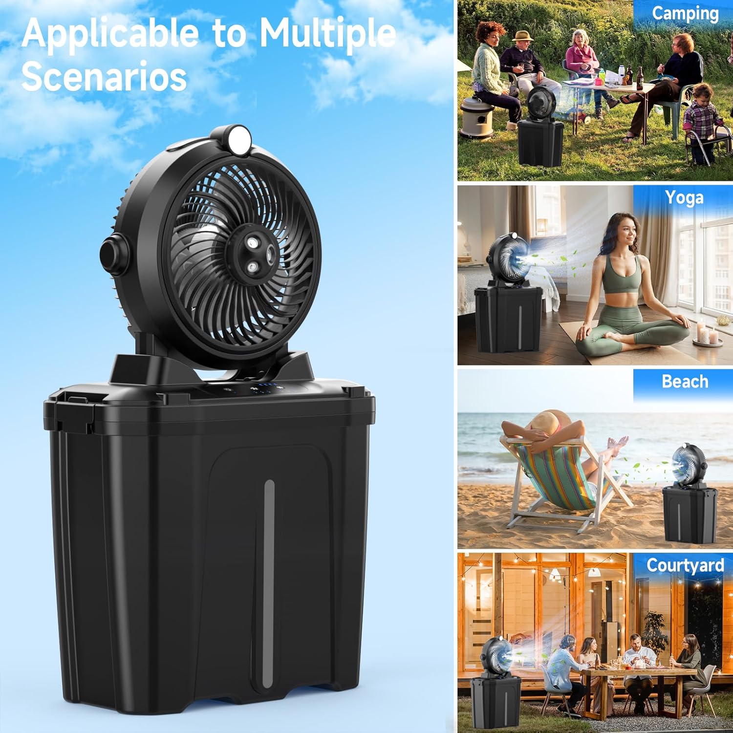 Thumbnail 7 de XTTANK Ventilador Camping Cubo 11L con Luz LED y Batería💨