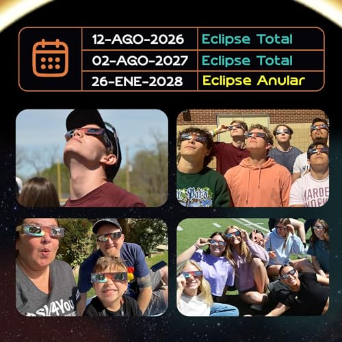 Detalle de Helioclipse 12 Gafas Eclipse Solar homologadas ISO 12312-2 CE para 2026