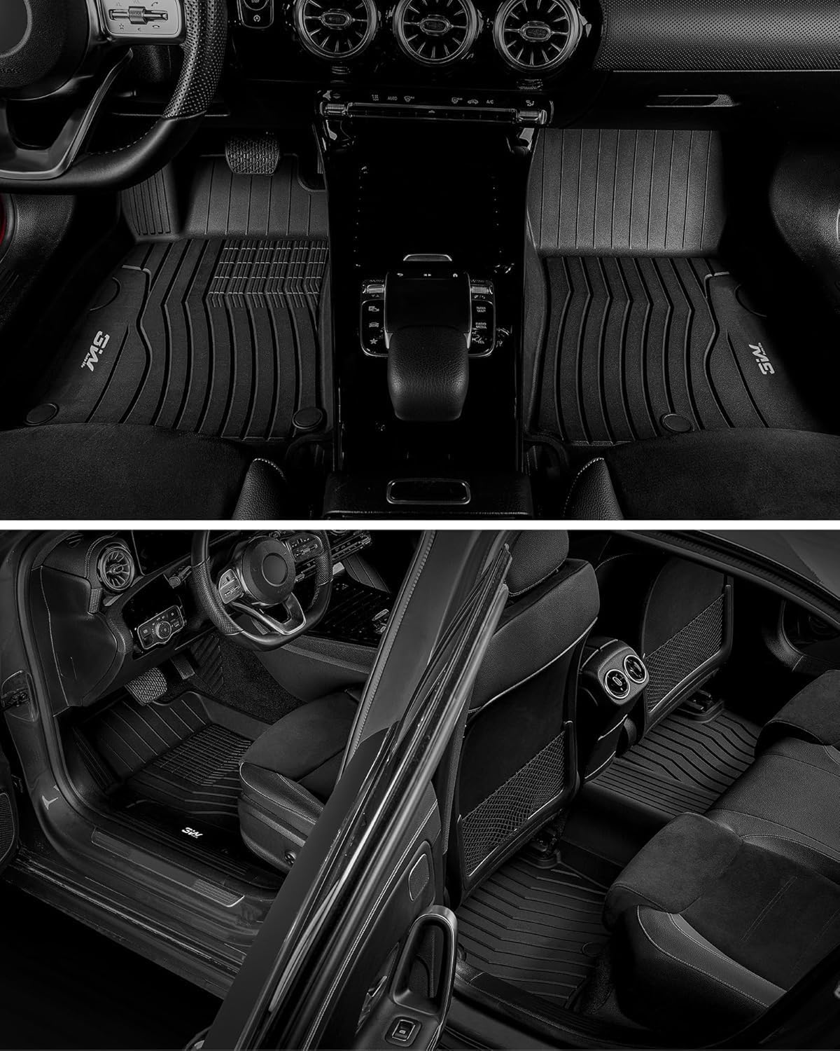 Thumbnail 2 de 3W All-Weather Floor Mats & Cargo Liner for Mercedes Benz GLC (2016–2022) – Custom Fit TPE, Black