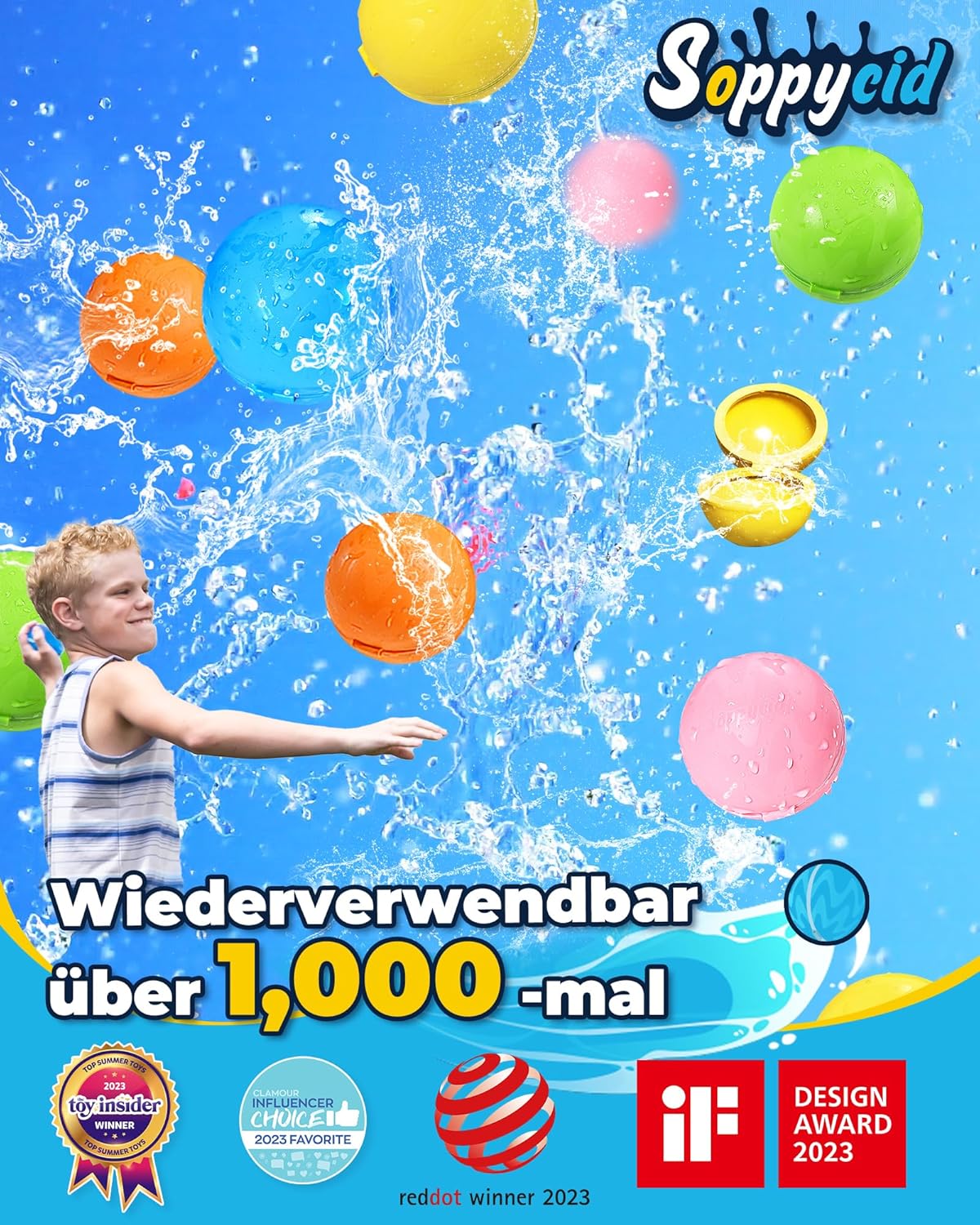 Detalle de Wiederverwendbare Wasserbomben – Schnell befüllbare Wasserbälle (15 Stück)