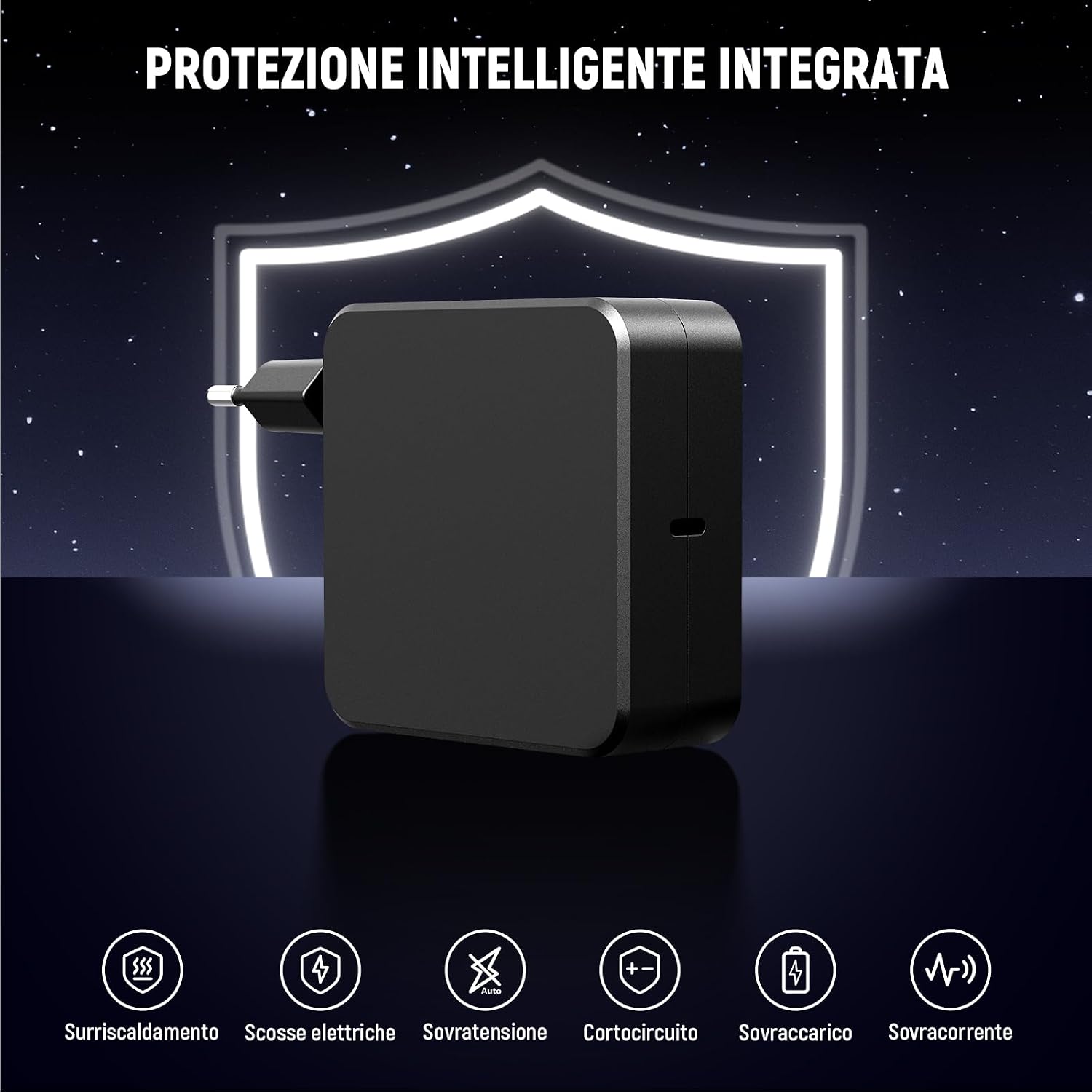 Detalle 2 de NEEWER caricabatterie GaN USB-C PD 100W da muro con cavo USB-C per batterie V-mount e dispositivi