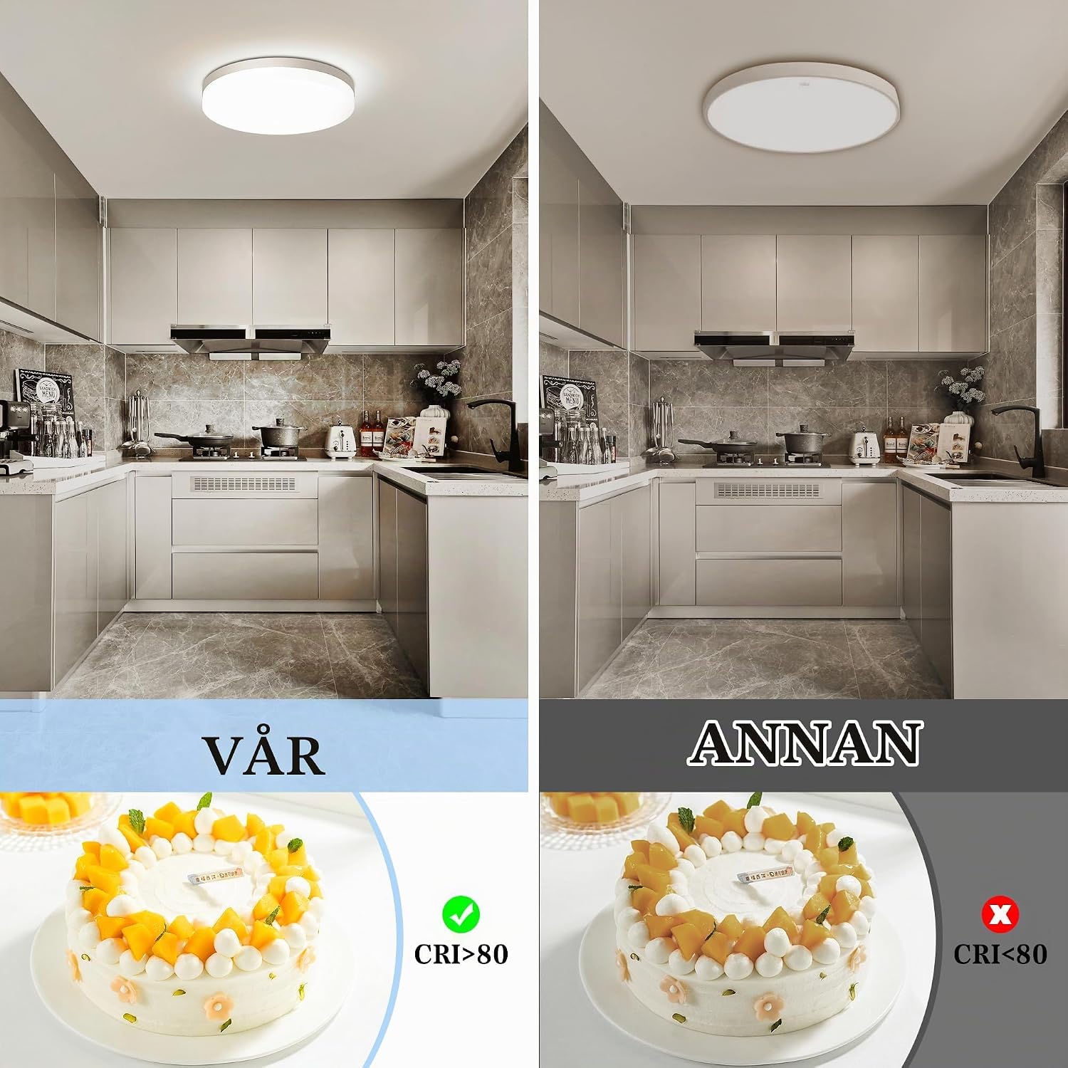 Detalle de EASY EAGLE LCLDBDYX23B LED-taklampa 36 W, 3 600 lm, IP44, 23 cm