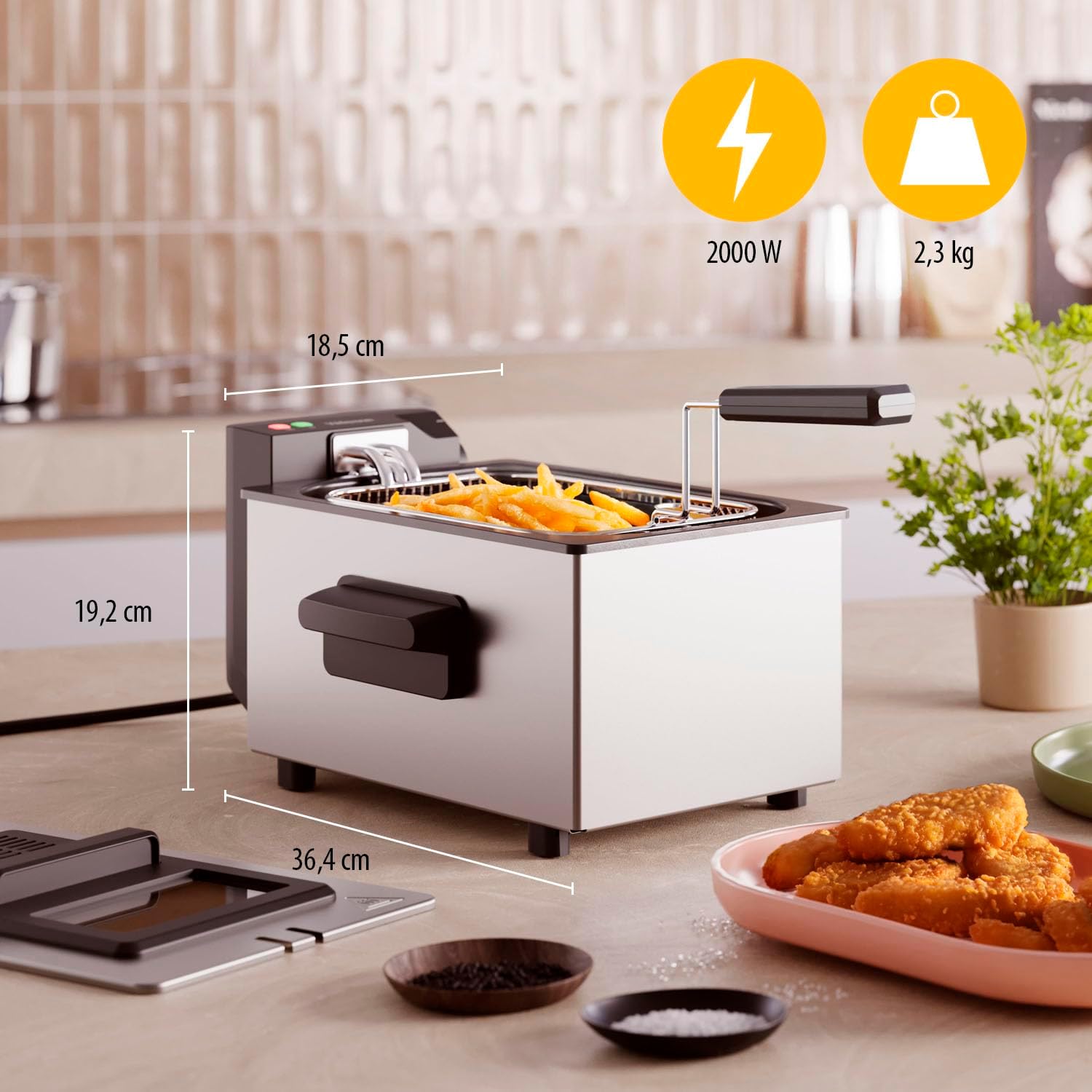 Thumbnail 3 de Tristar Stainless Steel Deep Fryer 3L, 2000W (FR-9327UK) – a practical, family-friendly fryer