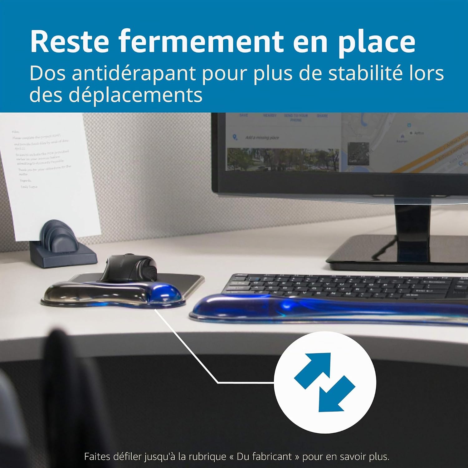 Thumbnail 6 de Tapis de Souris Kensington Duo Gel avec Repose-Poignets – Bleu (62401)