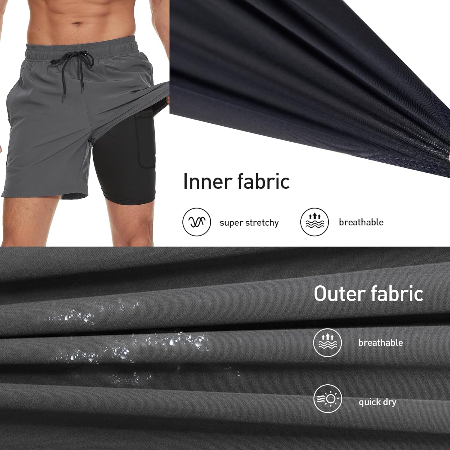 Thumbnail 3 de Arcweg Badehose Herren 2-in-1 Kompression