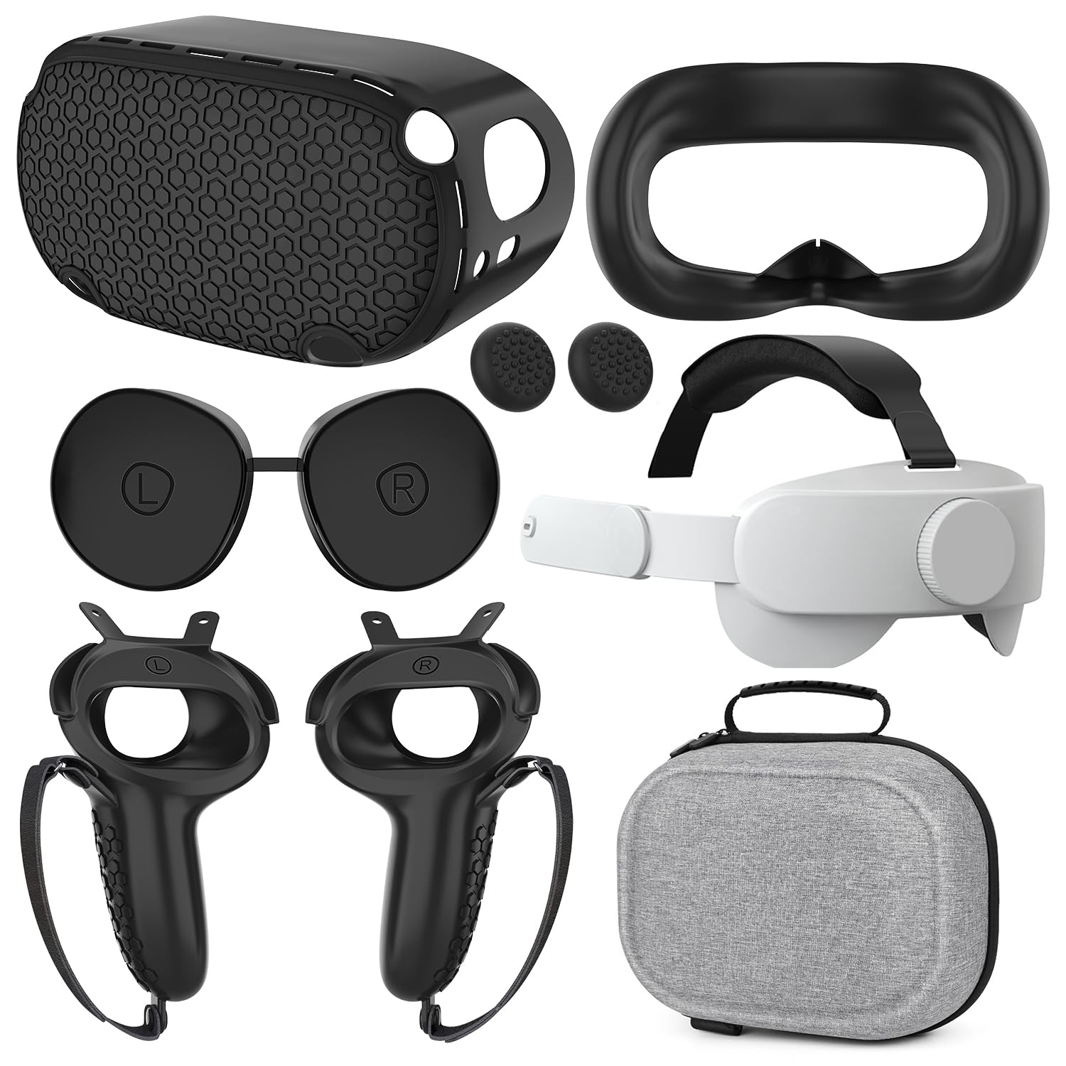 Detalle de Meta Quest 2 Accessories Head Strap, Case, Grips