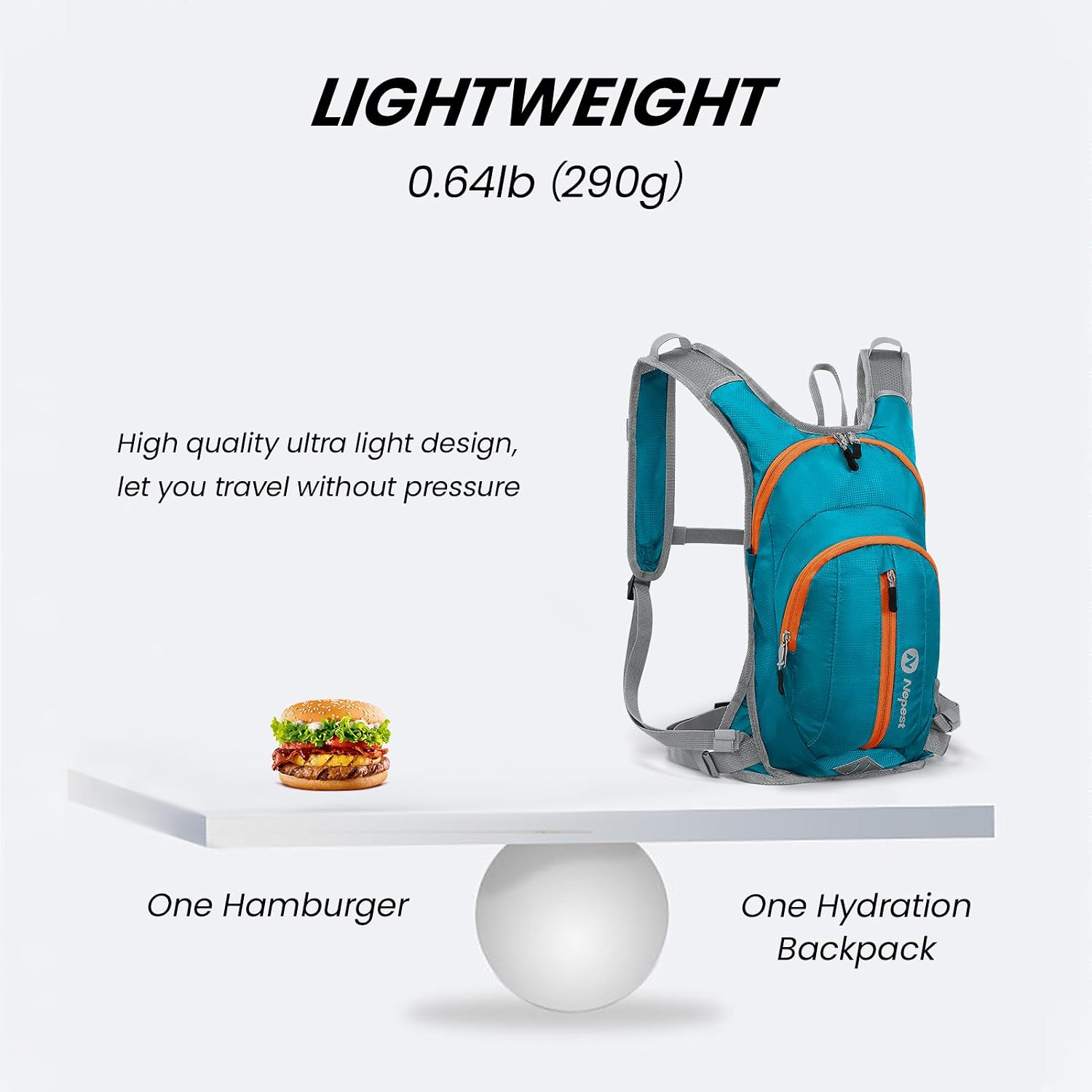 Thumbnail 3 de Nepest Hydration Pack Backpack: Lightweight 2L Water Bladder Vest for Hiking, Running, Cycling