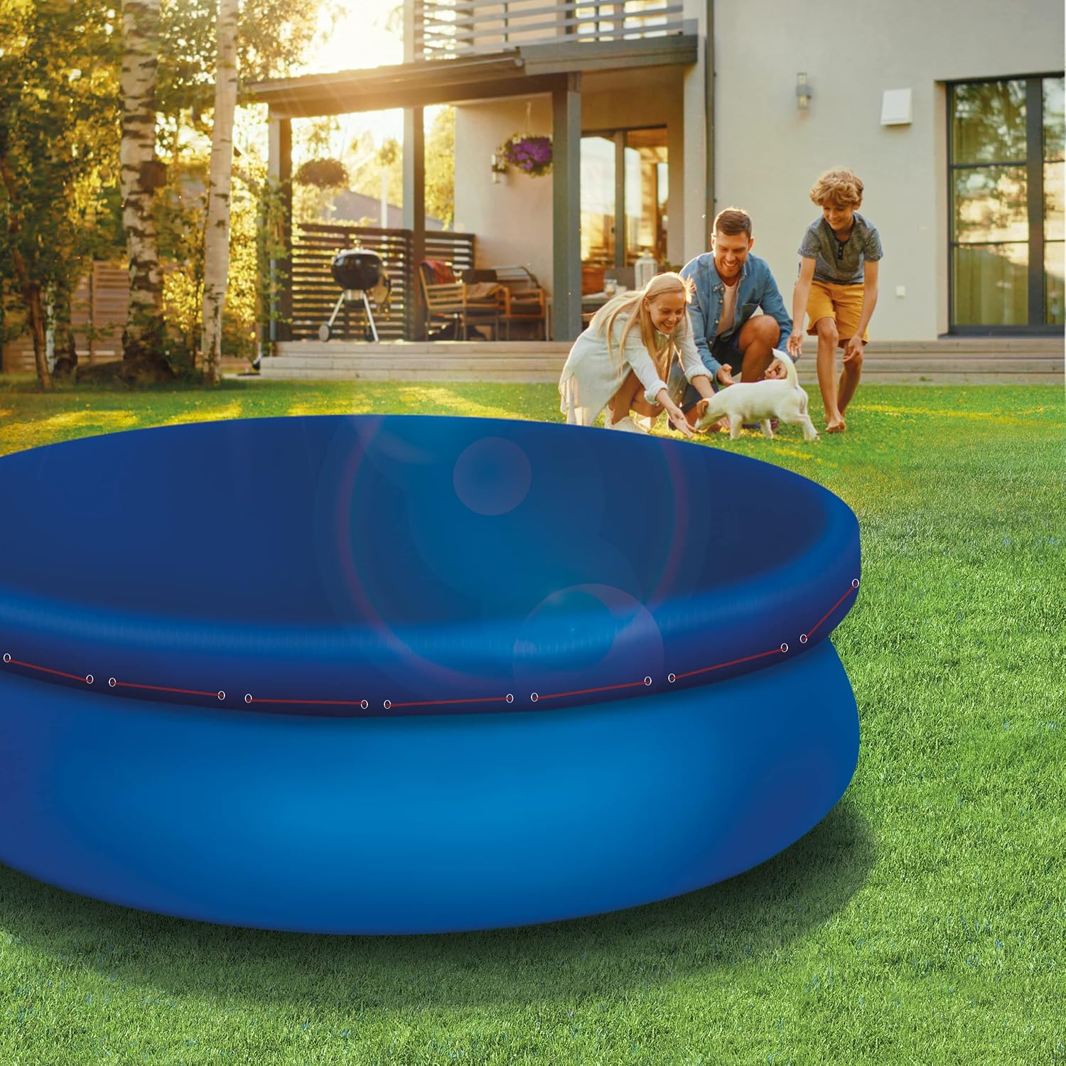 Detalle de tillvex 1378-001 rond zwembadzeil, 244 cm, UV-bestendig en scheurvast