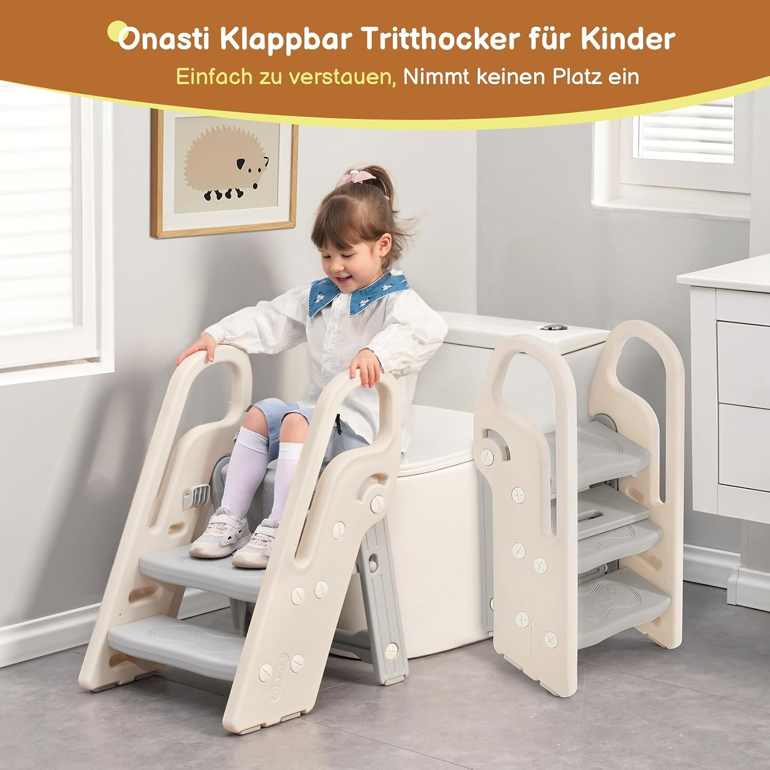 Detalle 1 de Onasti Tritthocker für Kinder 2‑3 Stufen