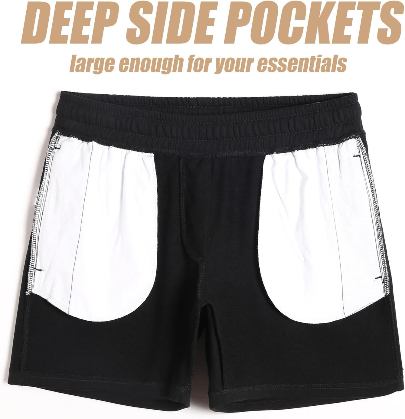 Thumbnail 3 de MaaMgic Men’s Athletic Gym Shorts (5–7") — Elastic Waist, Deep Pockets & Moisture-Wicking Terry