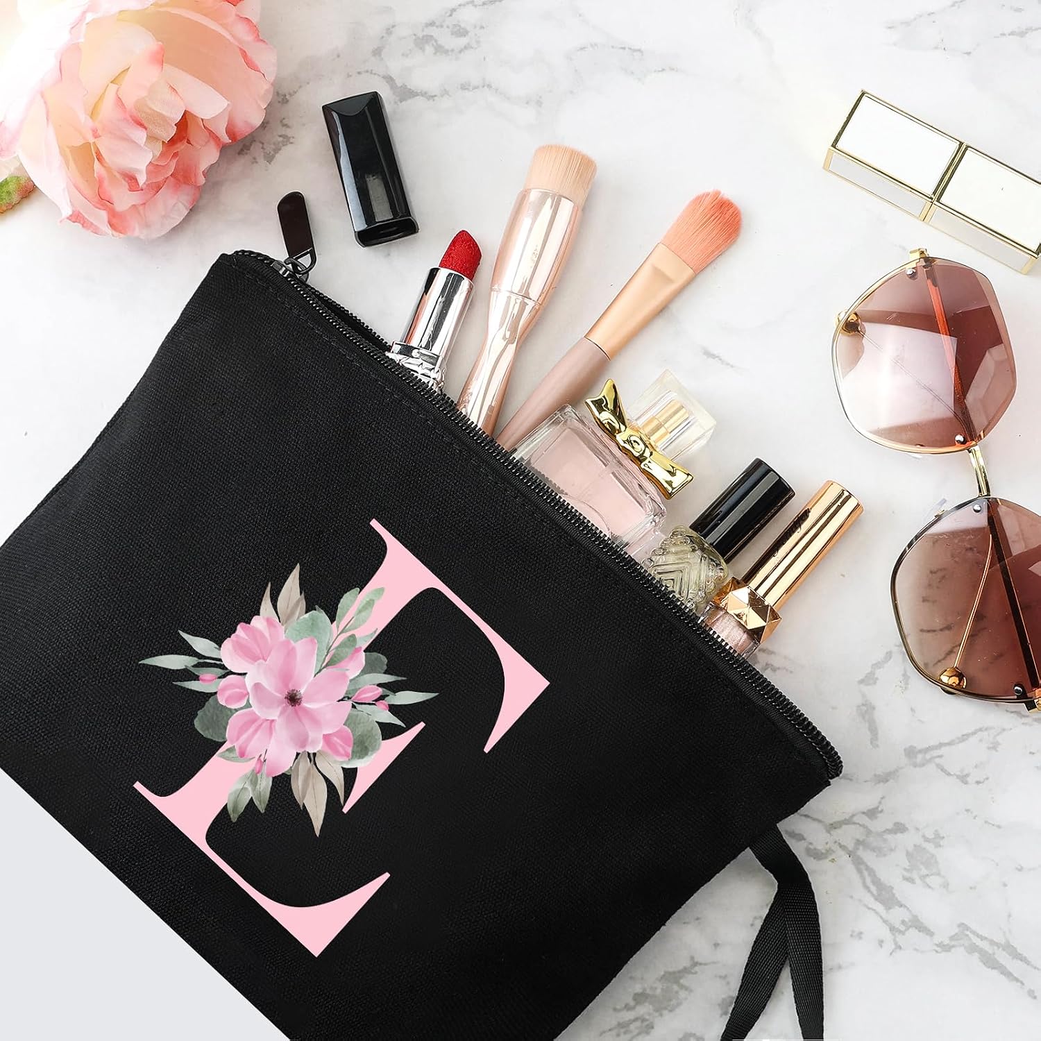 Thumbnail 2 de Vavabox A-Z Personalized Initial Makeup Bag E Black