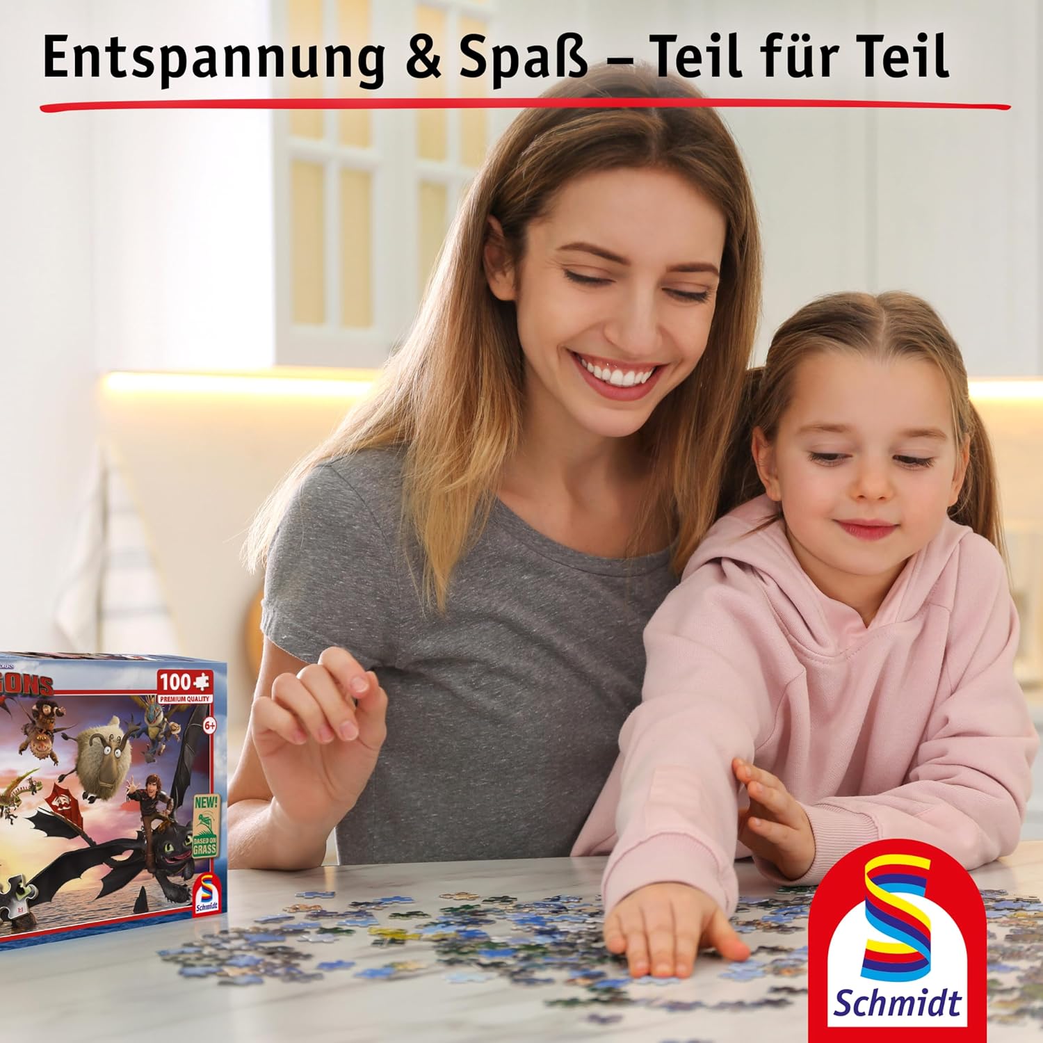 Detalle 2 de Schmidt 56547 Dragons Kinderpuzzle 100 Teile