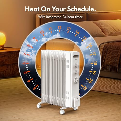 Thumbnail 4 de VonHaus Oil Filled Radiator 11 Fins – 2500W with 24-Hour Timer