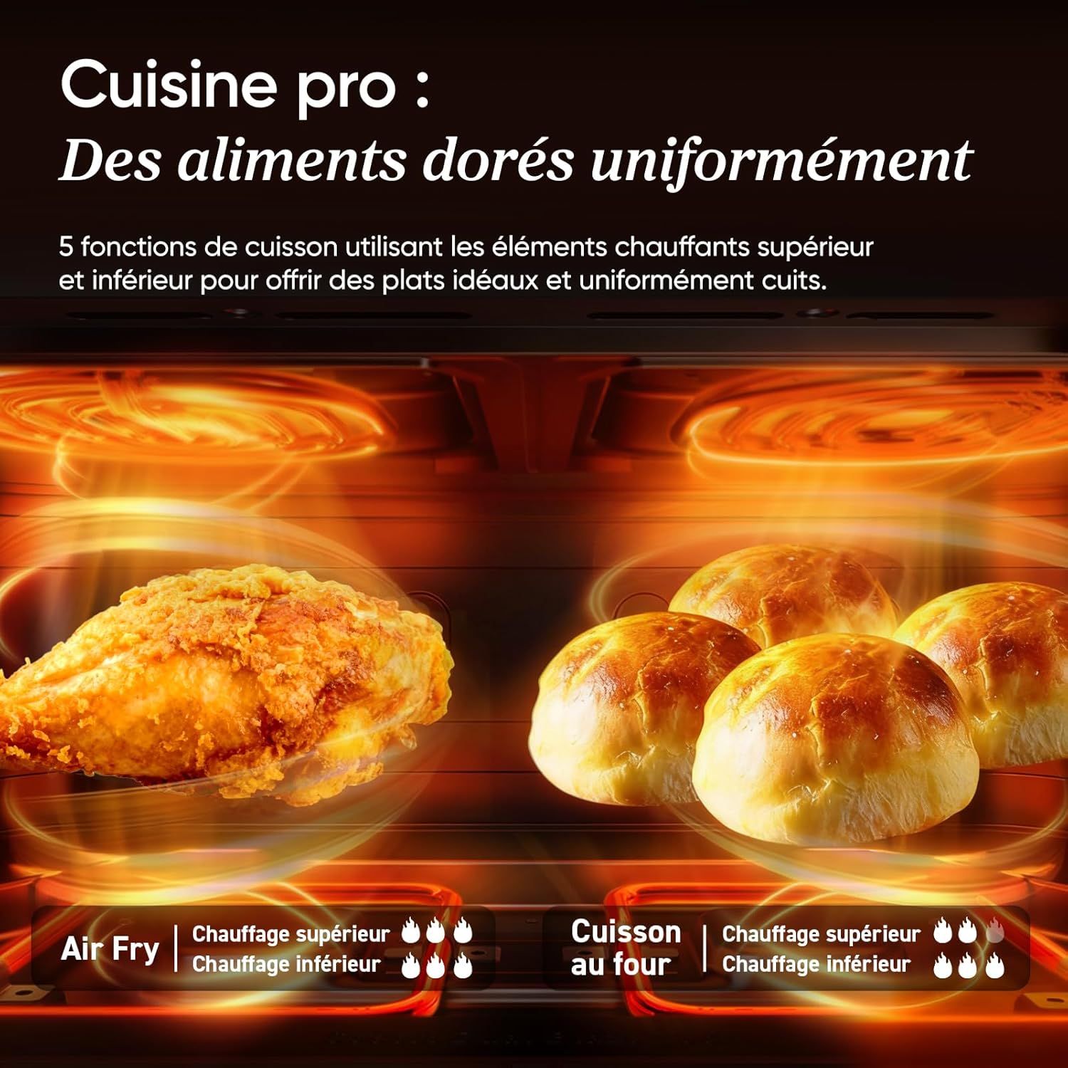 Detalle de COSORI Air Fryer 10L Twinfry – Friteuse sans huile double zone et 5 en 1