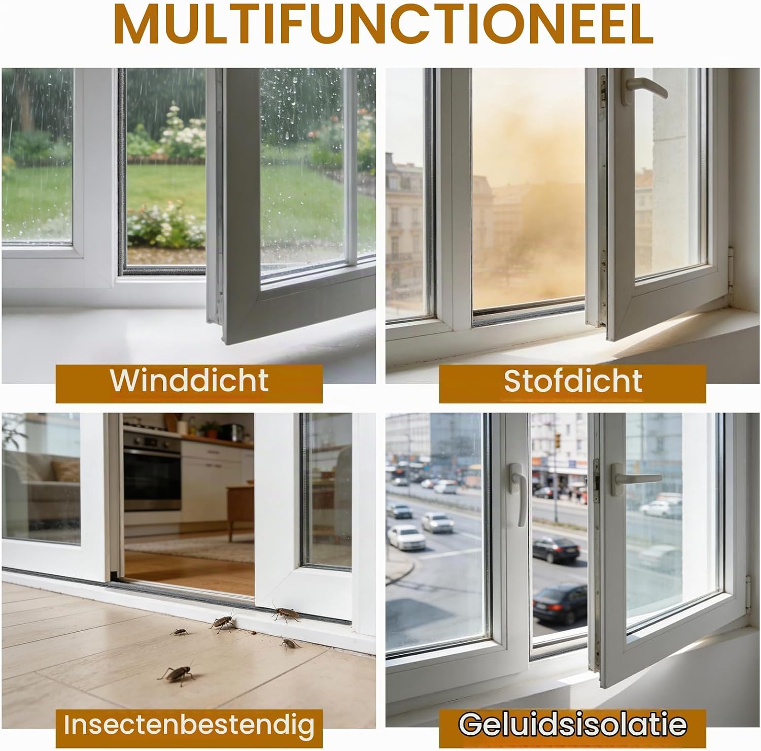 Thumbnail 6 de Inwee zelfklevende borstelafdichting 6 m, 9 × 5 mm, grijs
