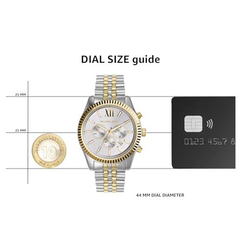 Thumbnail 10 de Michael Kors Lexington Chronograph: cinturino in acciaio argento e oro, MK8344