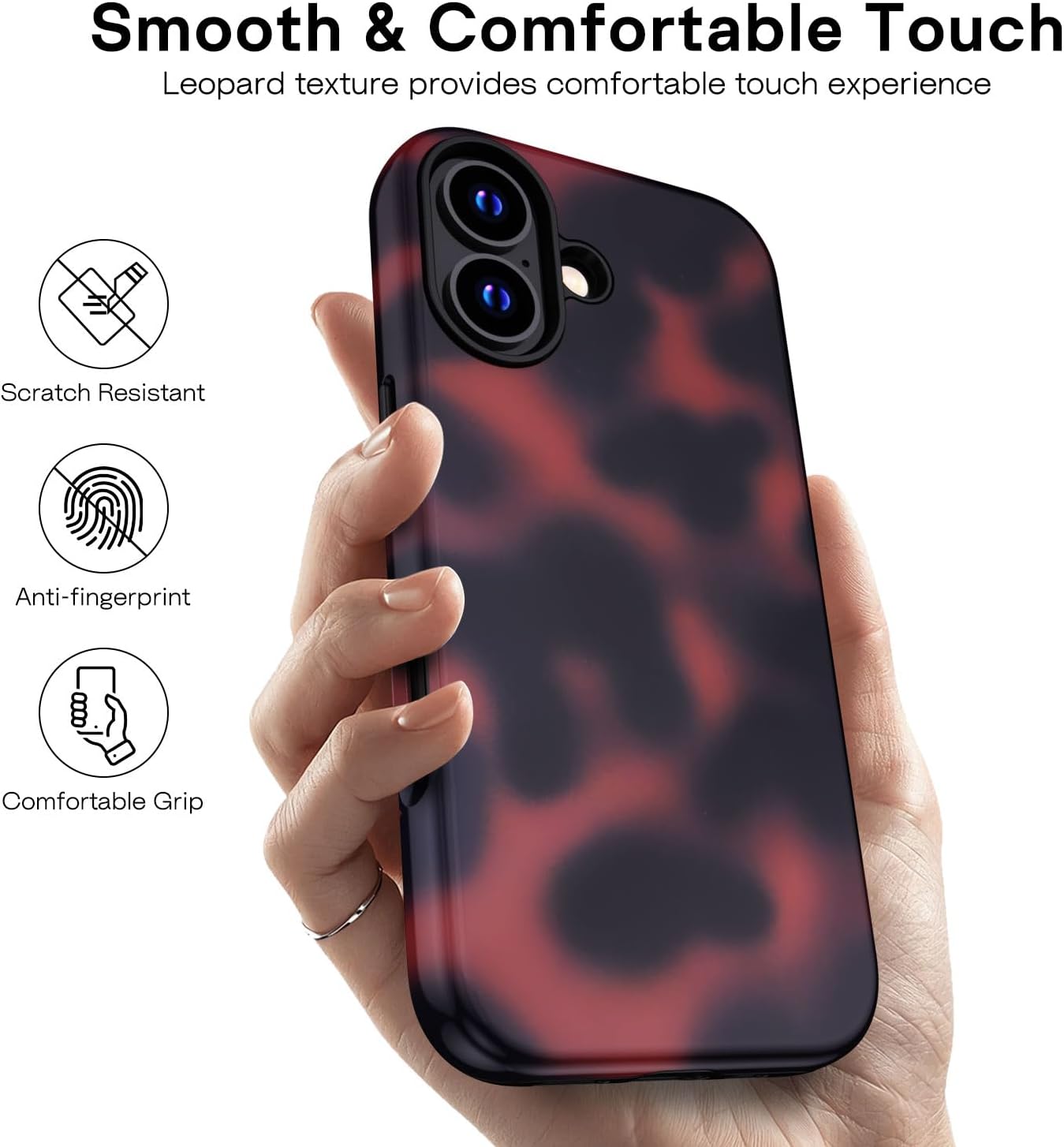 Thumbnail 5 de XTCASE Coque Leopard pour iPhone 16 – Étui 2-en-1 (TPU + PVC) avec protection renforcée