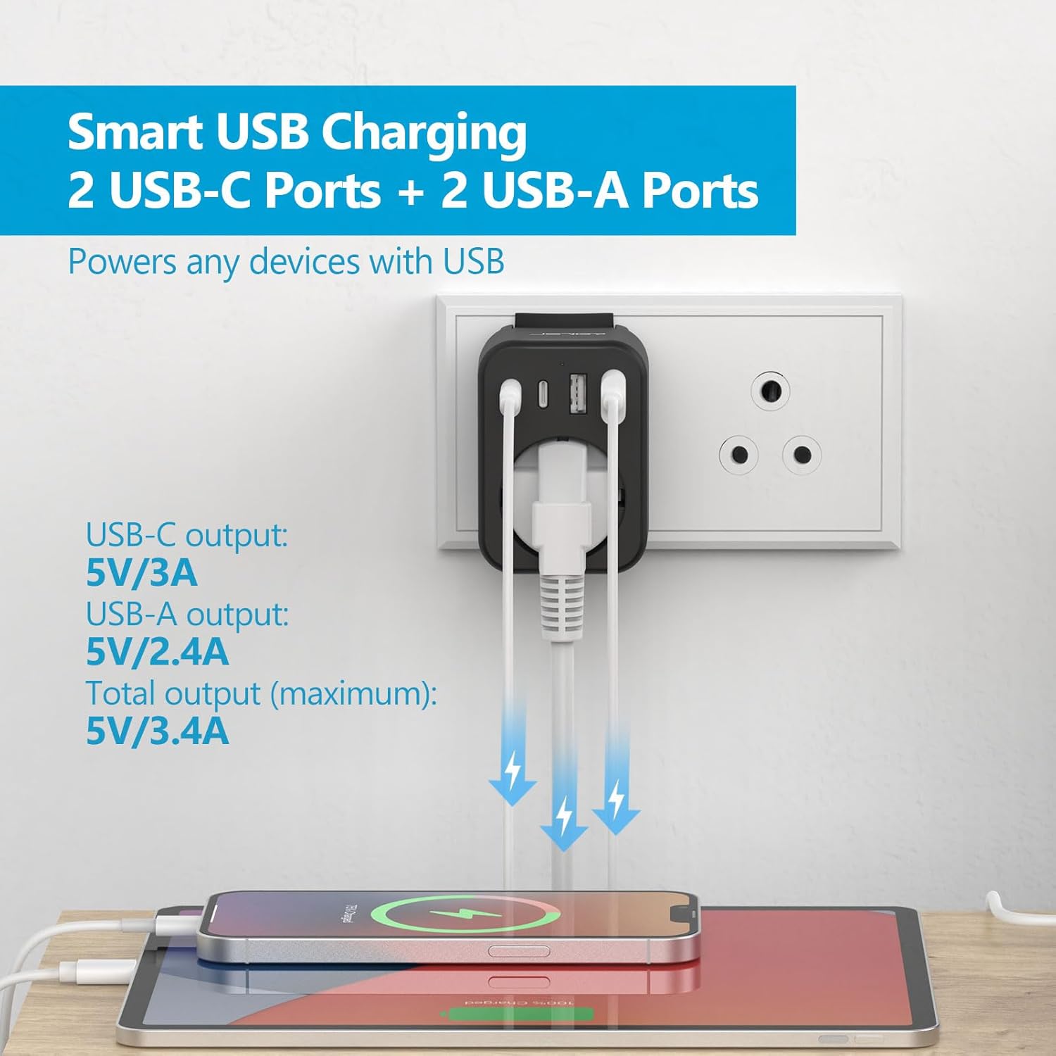 Thumbnail 4 de JSVER Enchufe de Viaje universal 3680 W 🌍