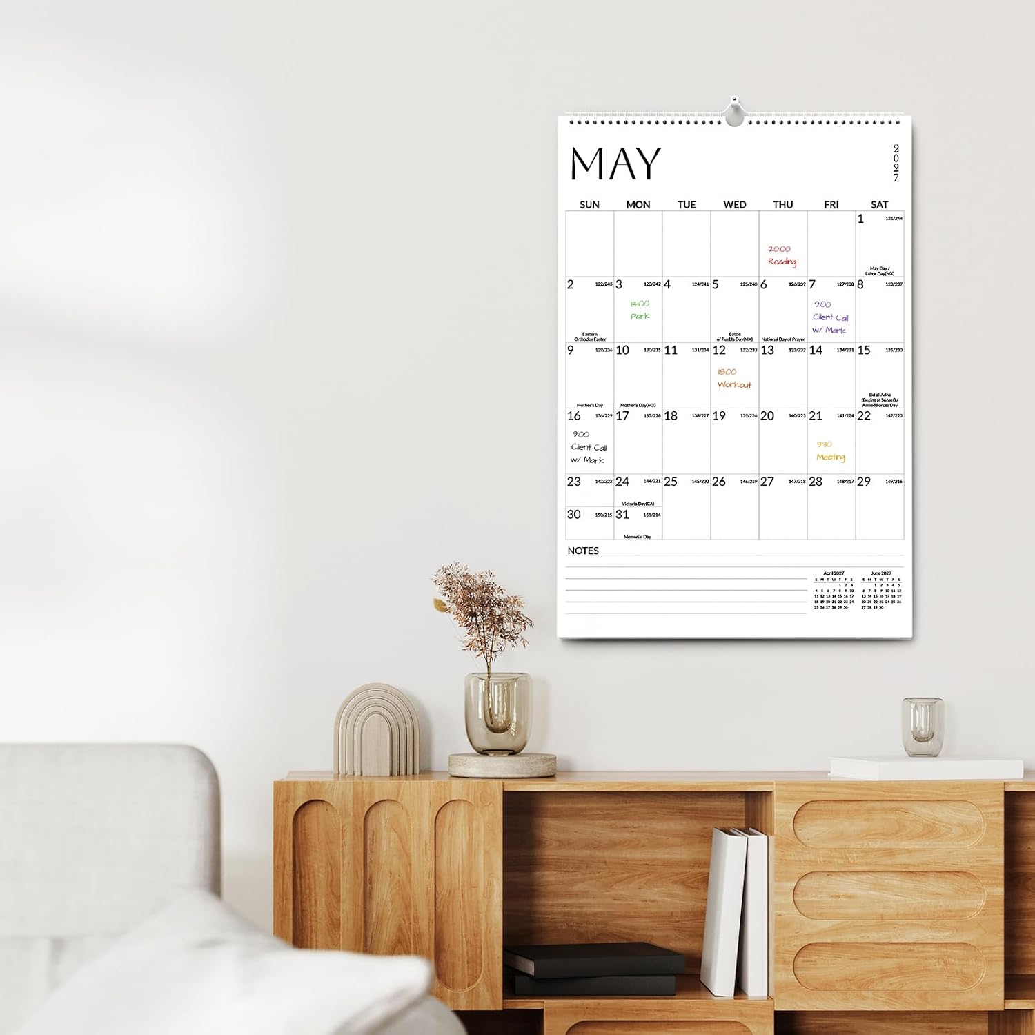 Thumbnail 6 de SUNEE 2027 Wall Calendar, 18-Month Vertical Planner, 22.75" x 15.5