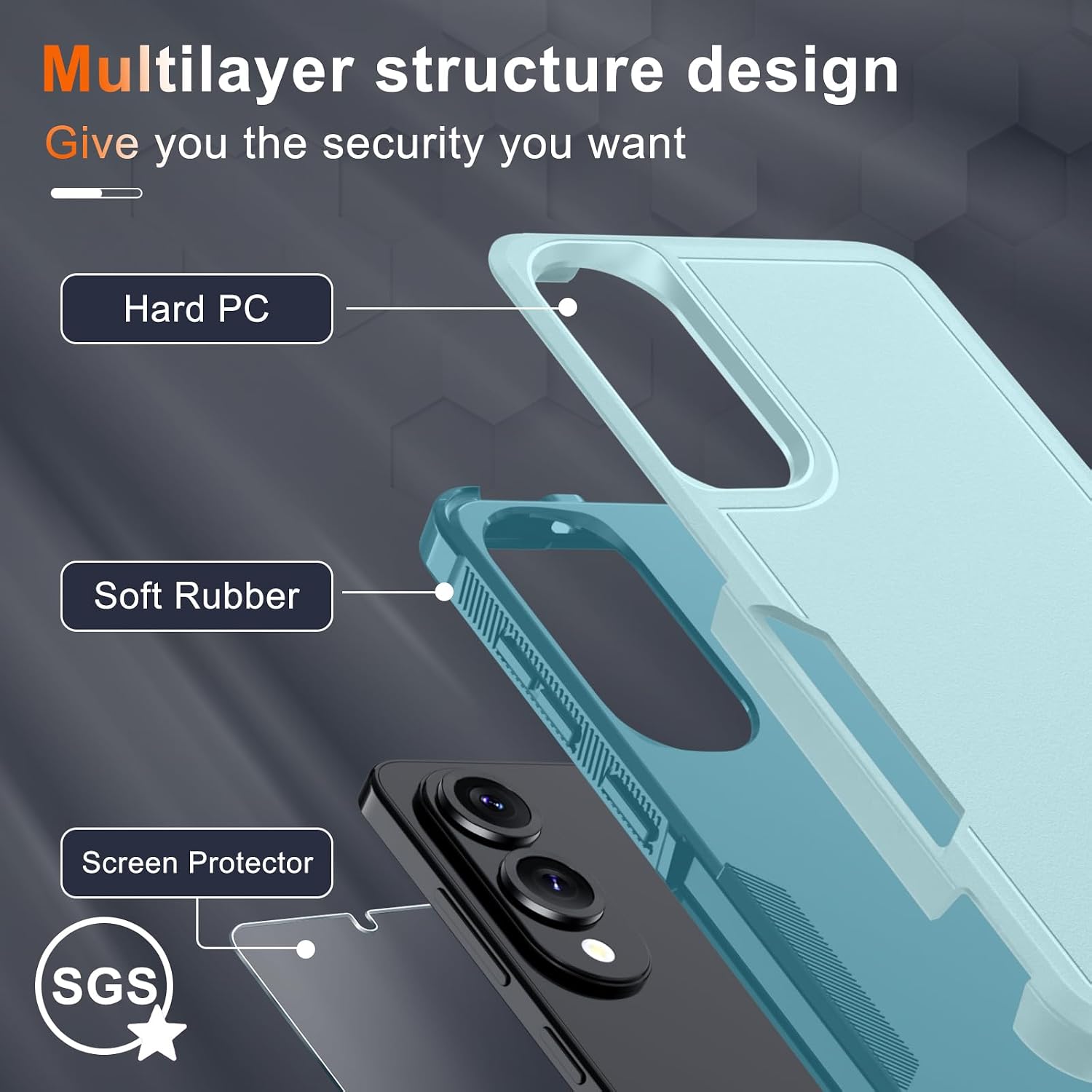 Detalle 2 de RMOCR Galaxy S25 Edge rugged case with lanyard