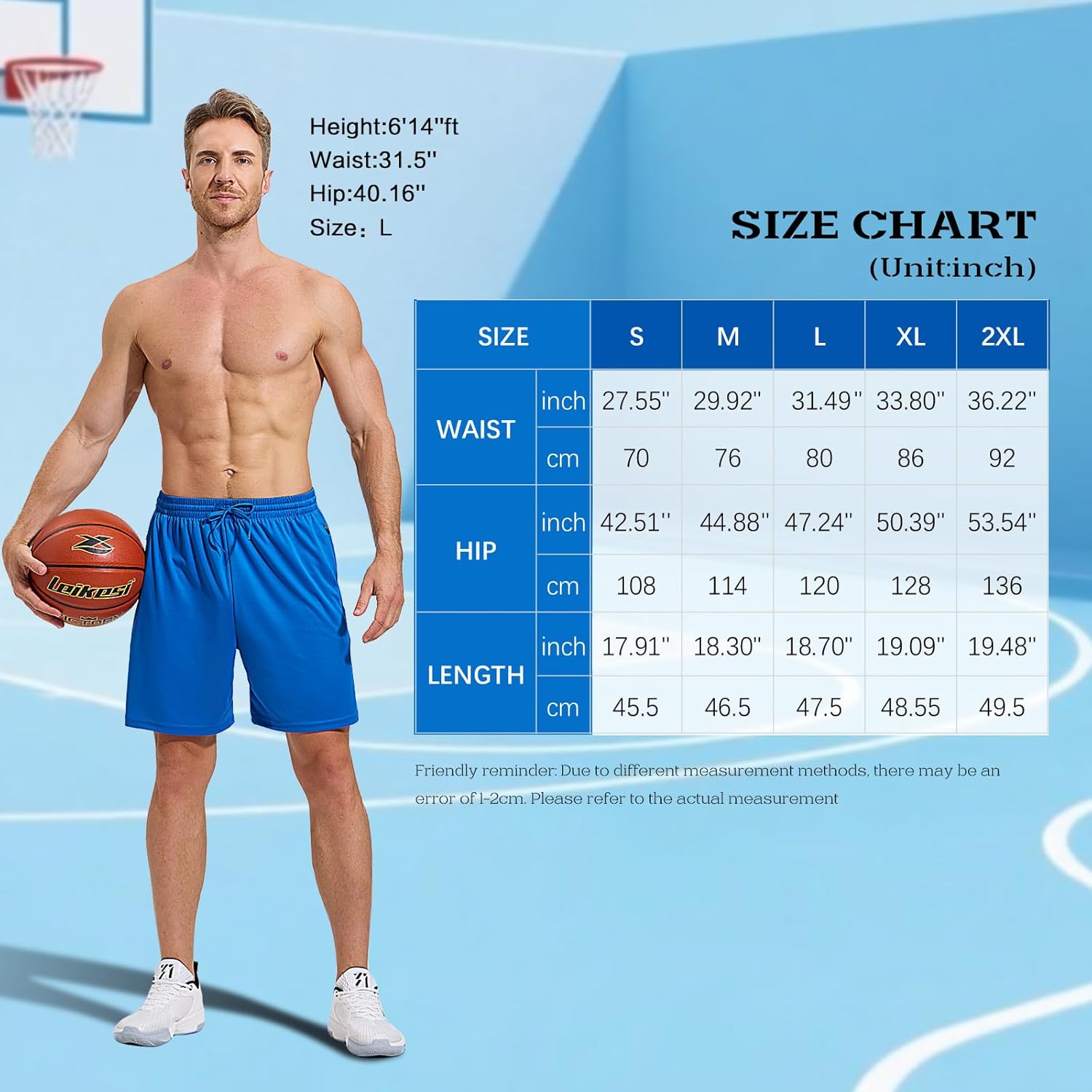 Thumbnail 6 de Cimic Mens Running Shorts Quick Dry Pack (3/5) – Lightweight, Zipper Pockets & Adjustable Drawstring
