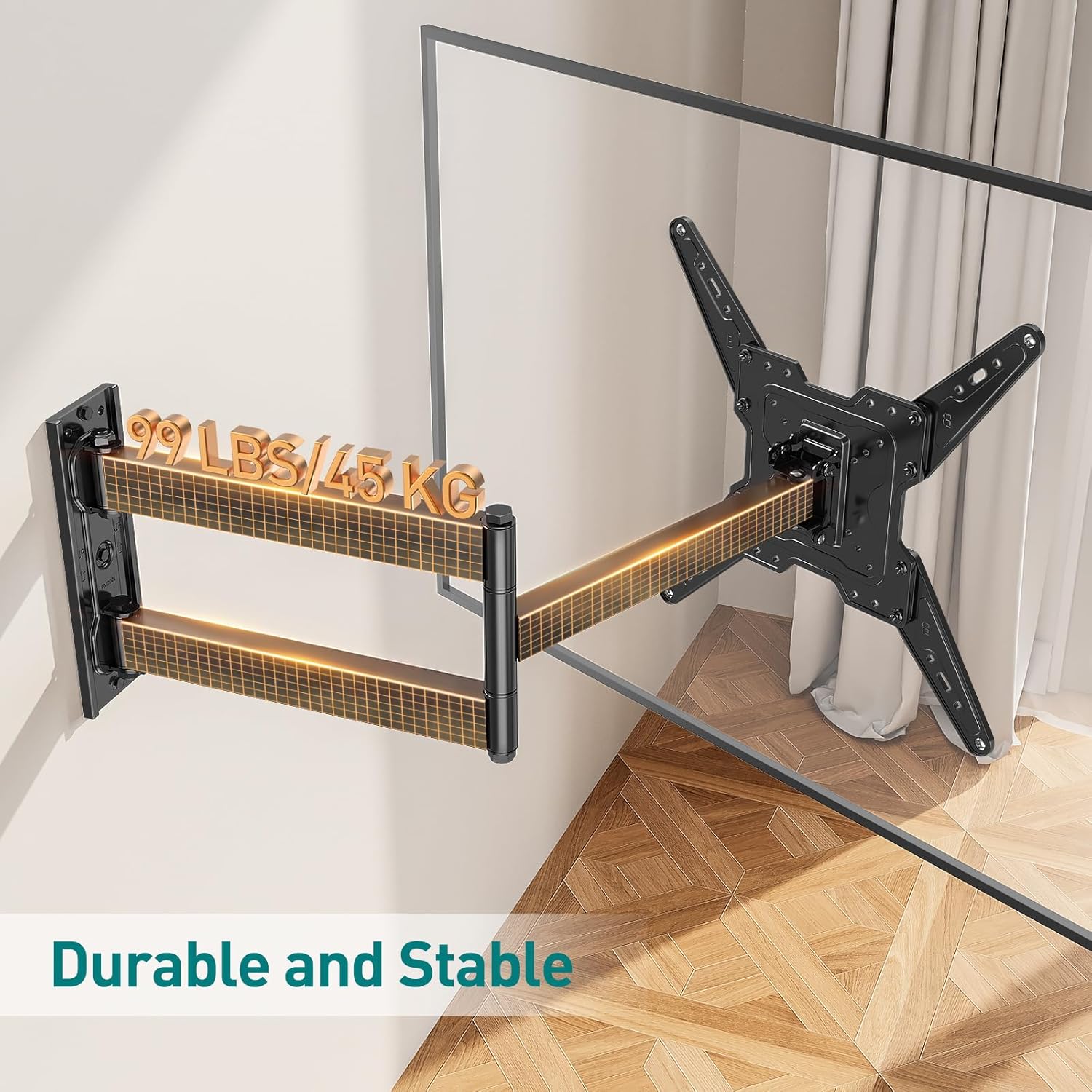 Thumbnail 6 de ELIVED TV Wall Bracket with 796mm Long Arm (Full Motion Corner Mount) for 26–65 inch TVs, up to 45kg, Max VESA 400x400
