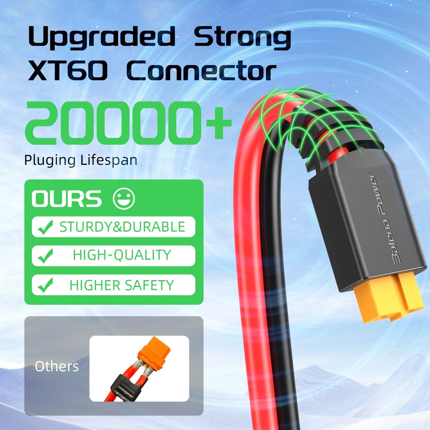 Thumbnail 2 de Bateria Power Solar to XT60 Charge Extension Cable 10AWG 25Ft