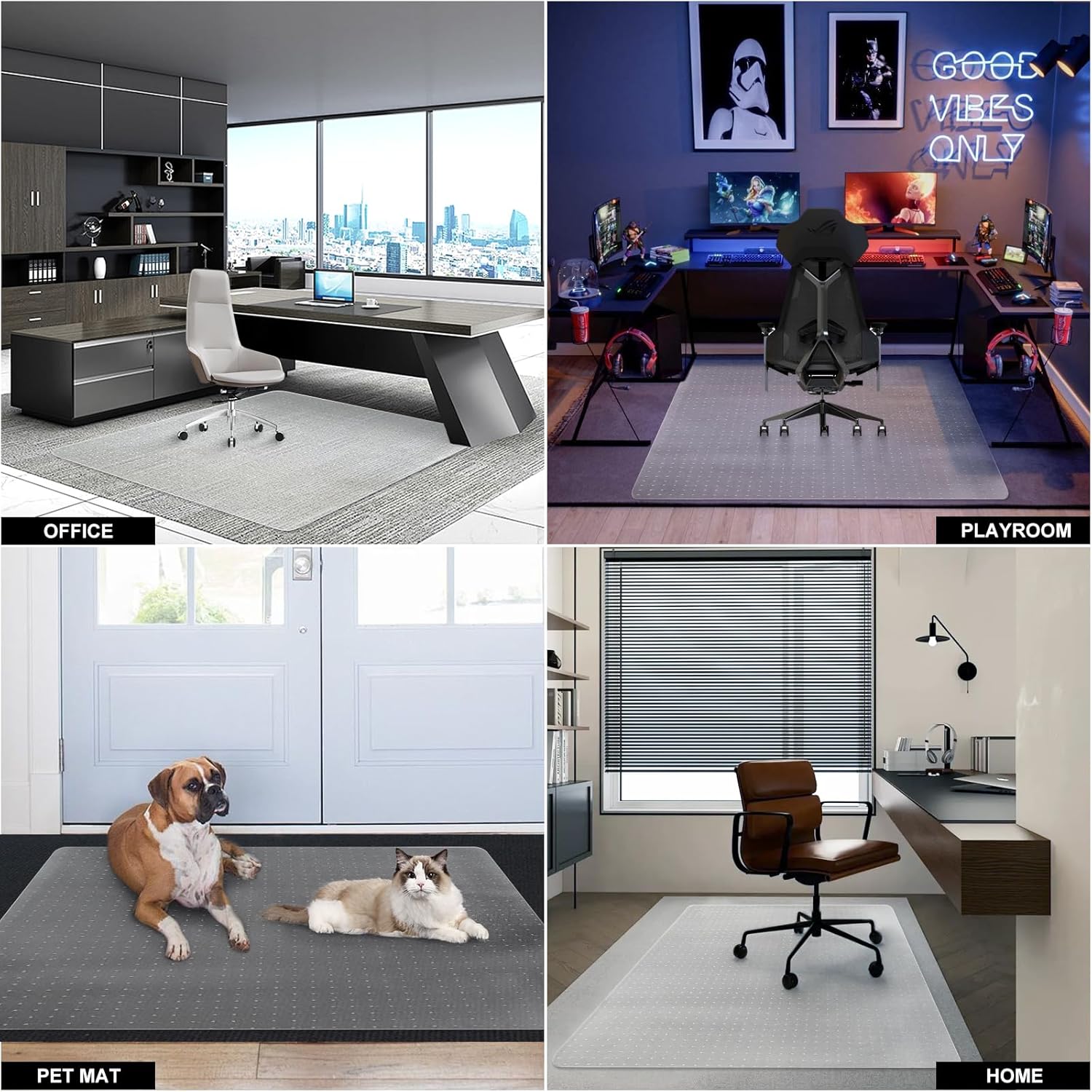 Thumbnail 5 de SHAREWIN Office Chair Mat for Carpeted Floors 150x120 cm — Heavy Duty, Non-Slip, Easy Clean
