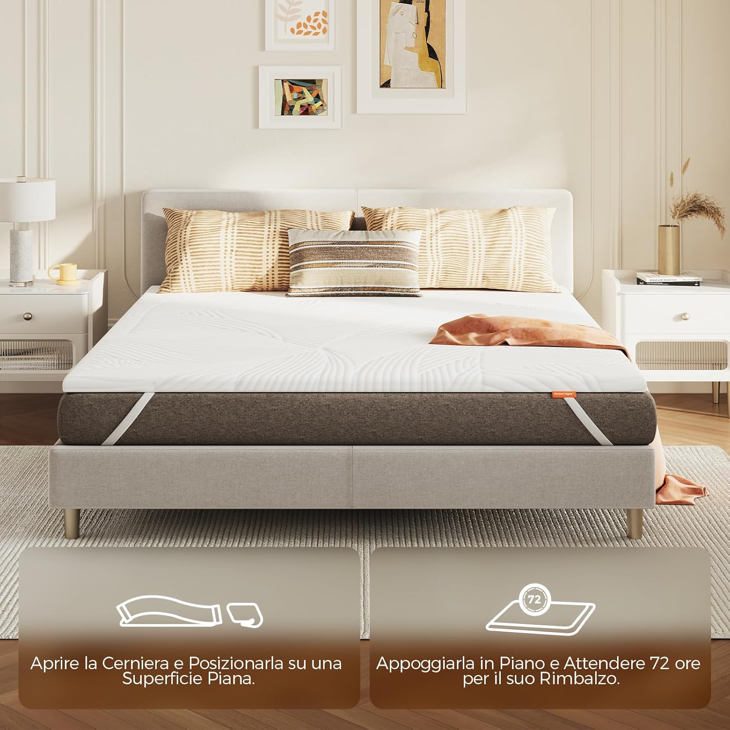 Thumbnail 6 de Sweetnight Topper Materasso in Gel 90 x 190 x 5 cm: comfort migliorato con memory foam e rivestimento sfoderabile