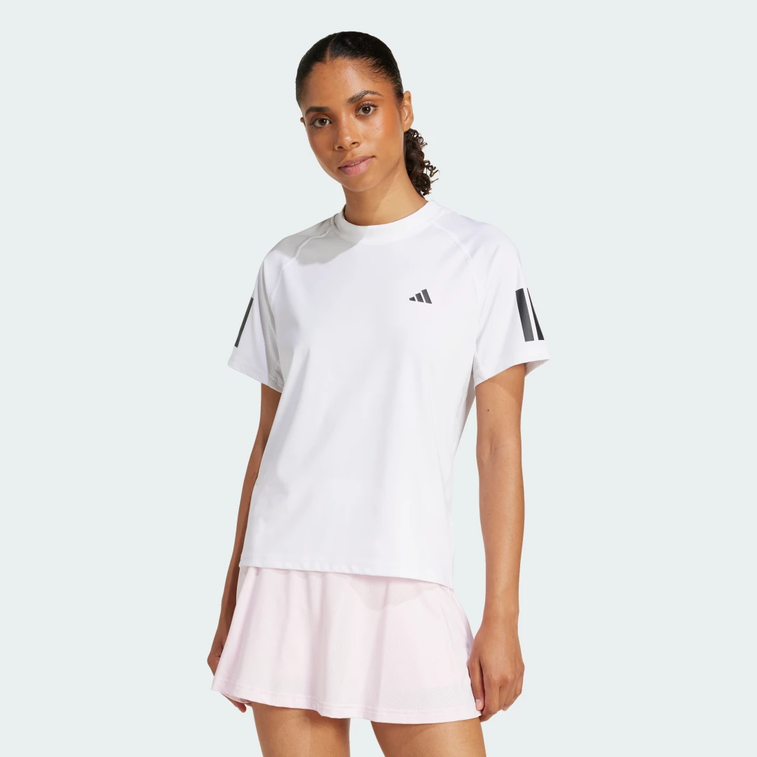 Detalle de Camiseta Club 3-Stripes Tennis Climacool de Adidas — Blanco