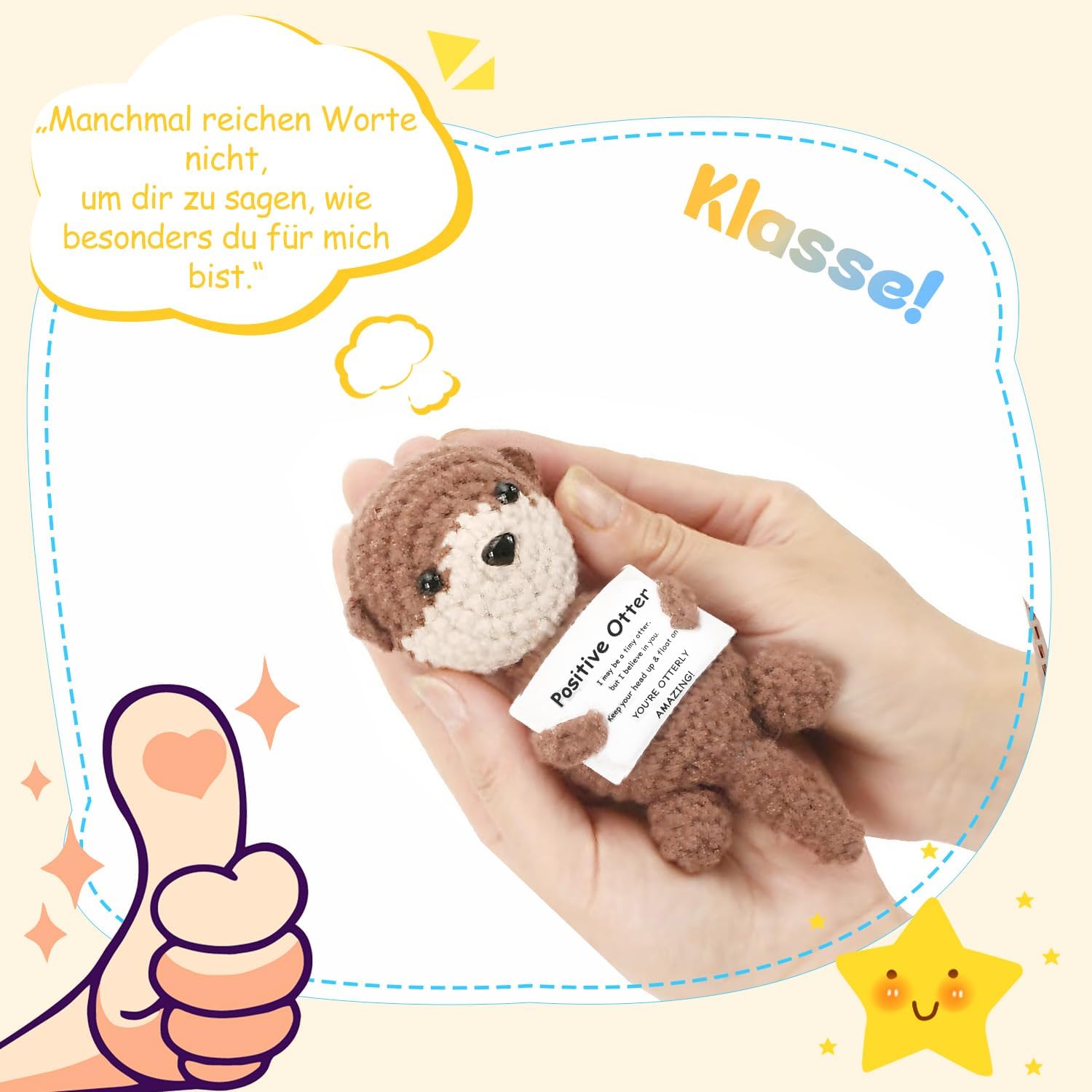 Detalle de MLZTINGR Ötterchen Häkelkatze Geschenkset