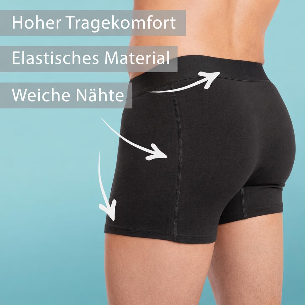 Detalle de Calosy Boxershorts Herren 10er Pack – atmungsaktiv, 95% Baumwolle, ohne kratzendes Etikett