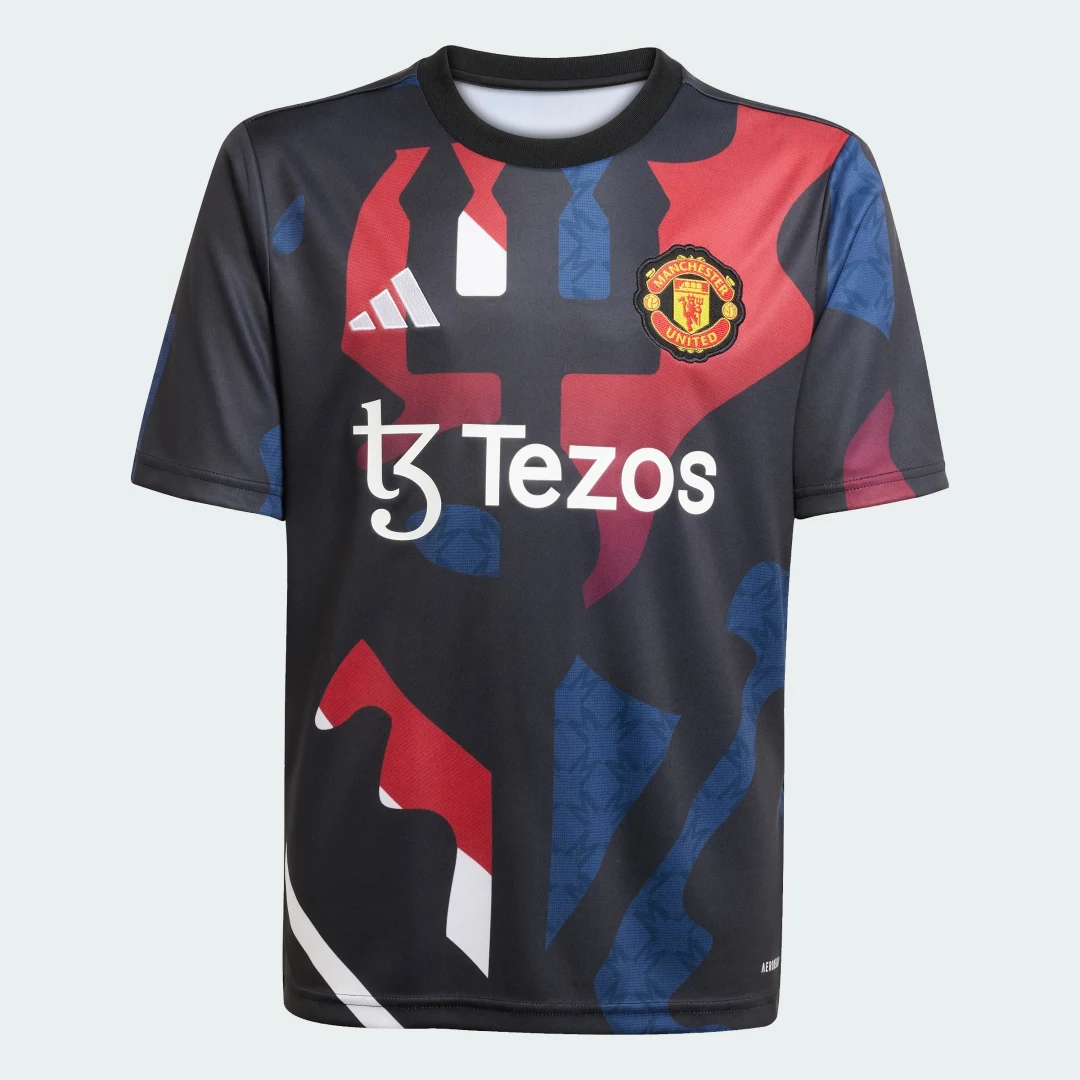 Detalle de Camiseta de calentamiento Manchester United 24/25 para adolescentes - Adidas
