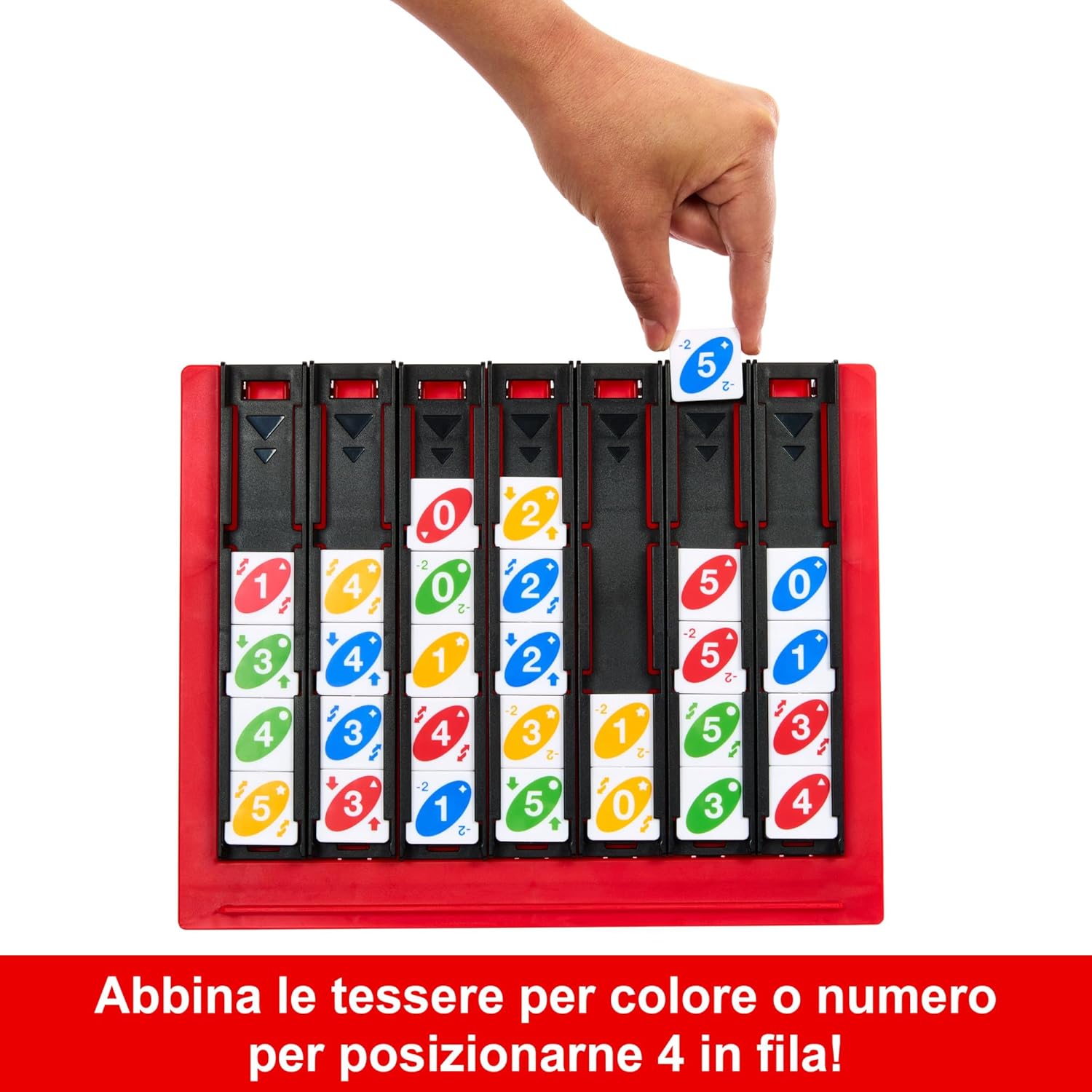 Thumbnail 2 de Mattel Games UNO Quattro (HPF82) gioco da tavolo 7+ anni con tessere e sfide di posizionamento