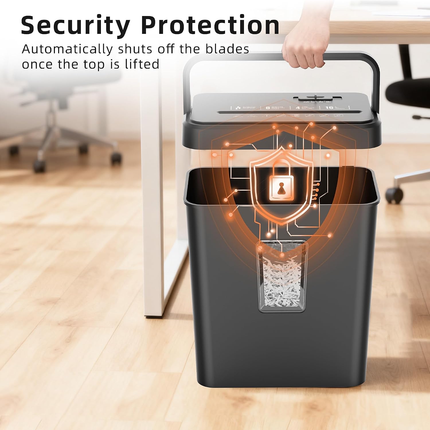 Thumbnail 6 de Locksworth AZ1693VC Cross-Cut Paper Shredder, P-4, 8-Sheet Capacity