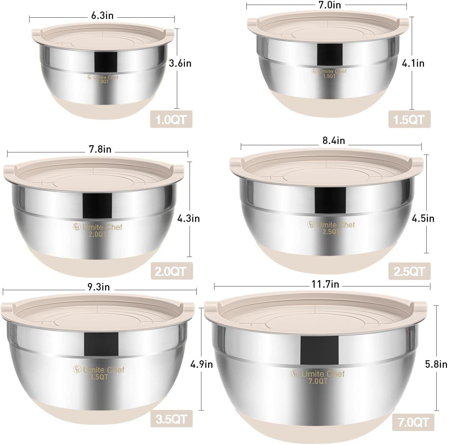 Thumbnail 5 de Umite Chef Mixing Bowls 6-piece set 🥣