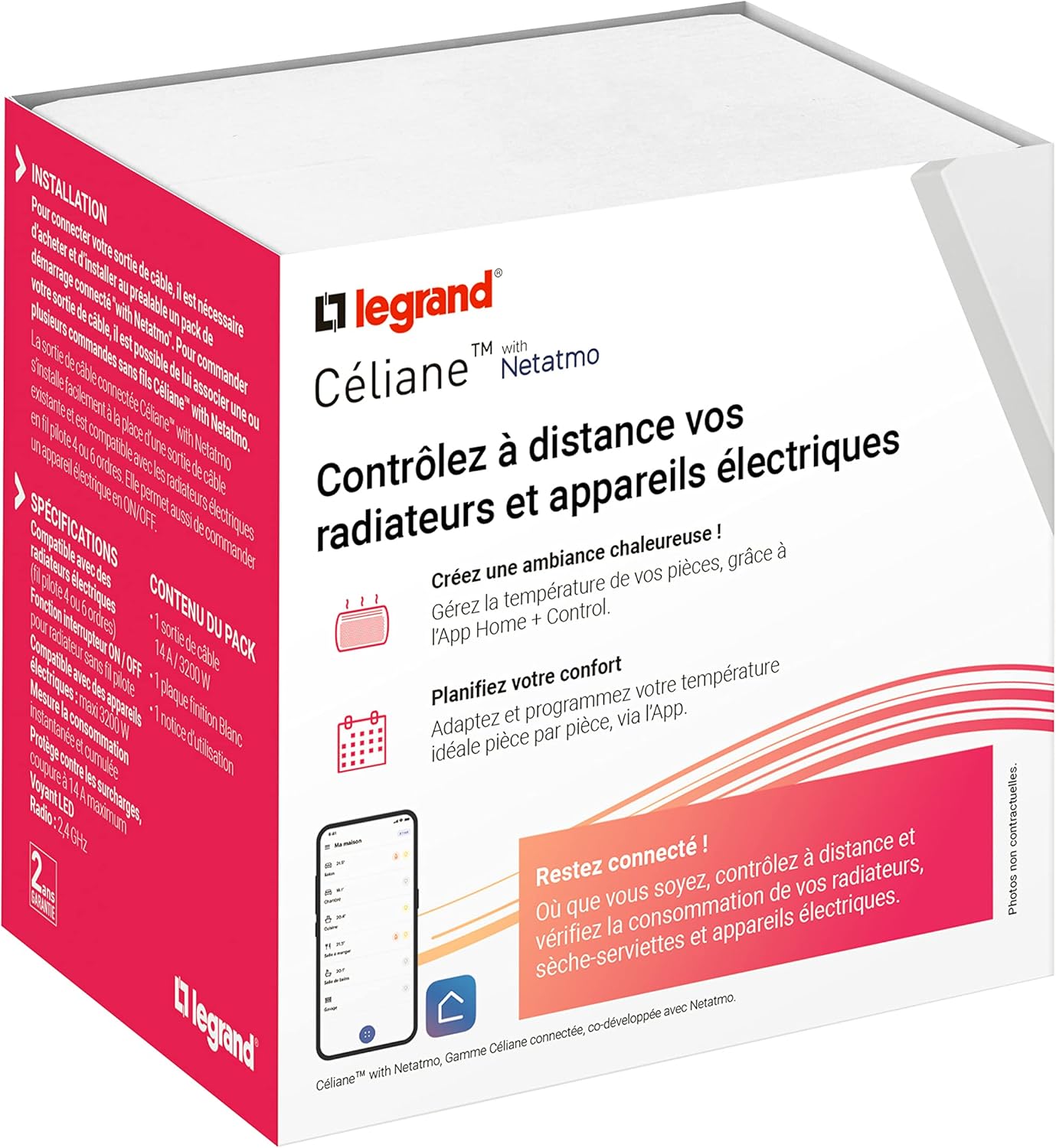 Thumbnail 5 de LEGRAND Sortie de Câble Connectée Céliane 230V – Compatible Fil Pilote (jusqu’à 3000 W) - Blanc
