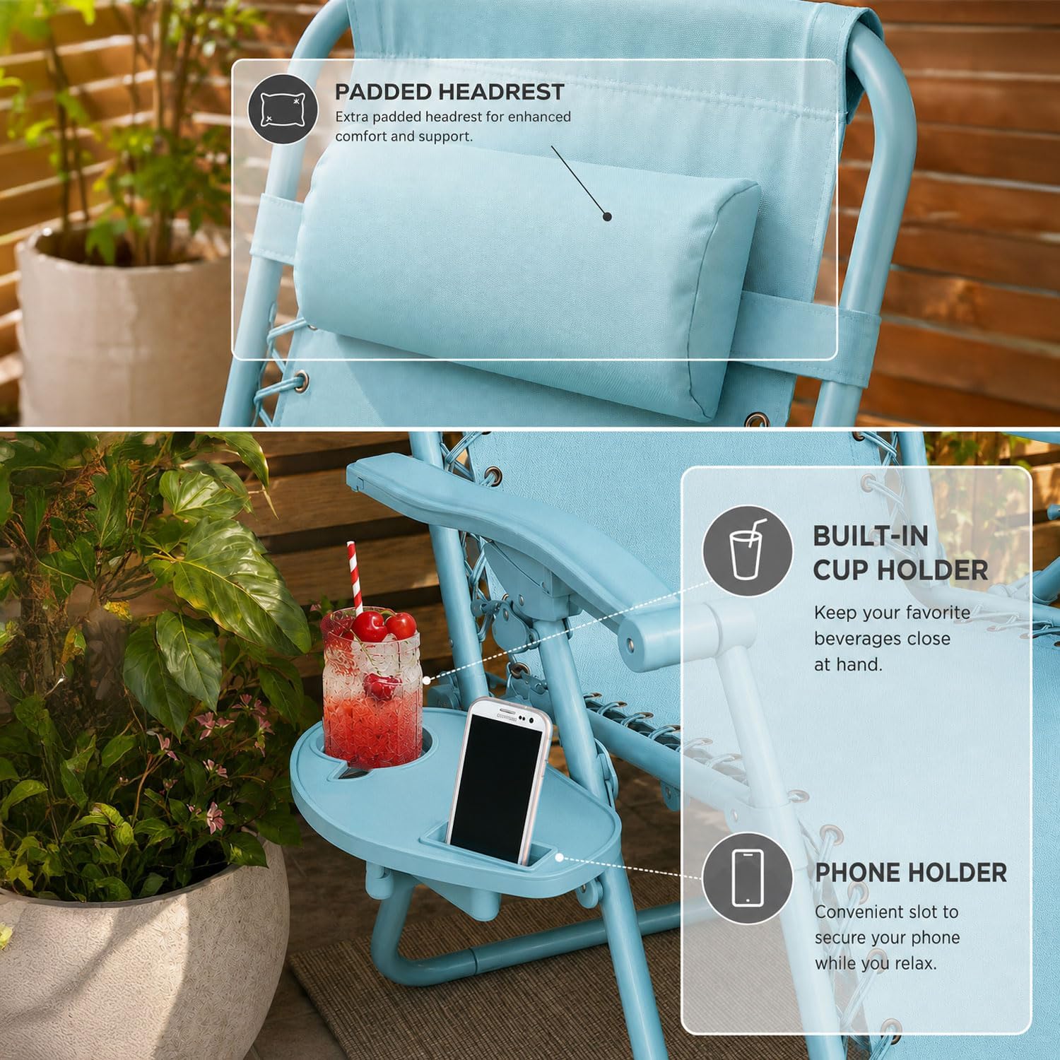 Thumbnail 5 de Neo 2X Zero Gravity Recliner Outdoor Chair – Aqua
