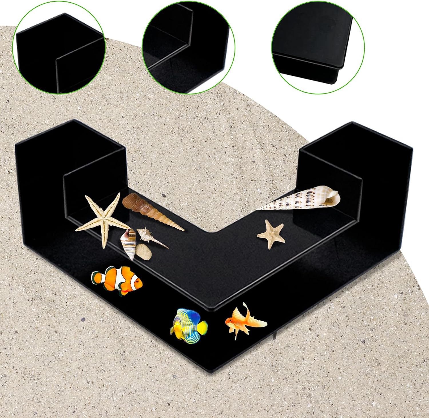 Detalle de Mudoulu Aquarium Tunnel Decoration: Corner ABS Hideout for Shrimp, Betta and Crayfish
