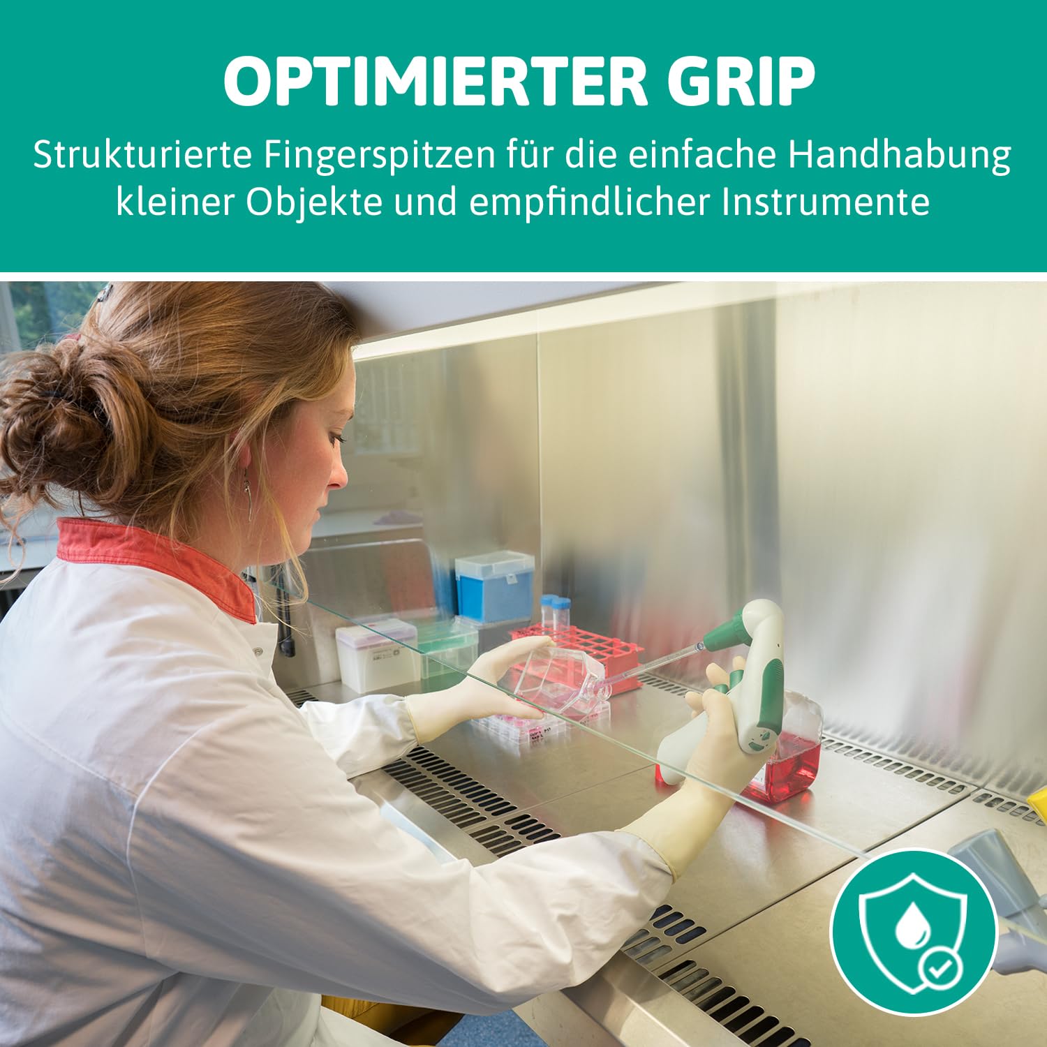 Detalle 2 de Ansell Microflex 63-864 Einmalhandschuhe – Latex, Texturierte Fingerspitzen, Größe M, 100 Stück