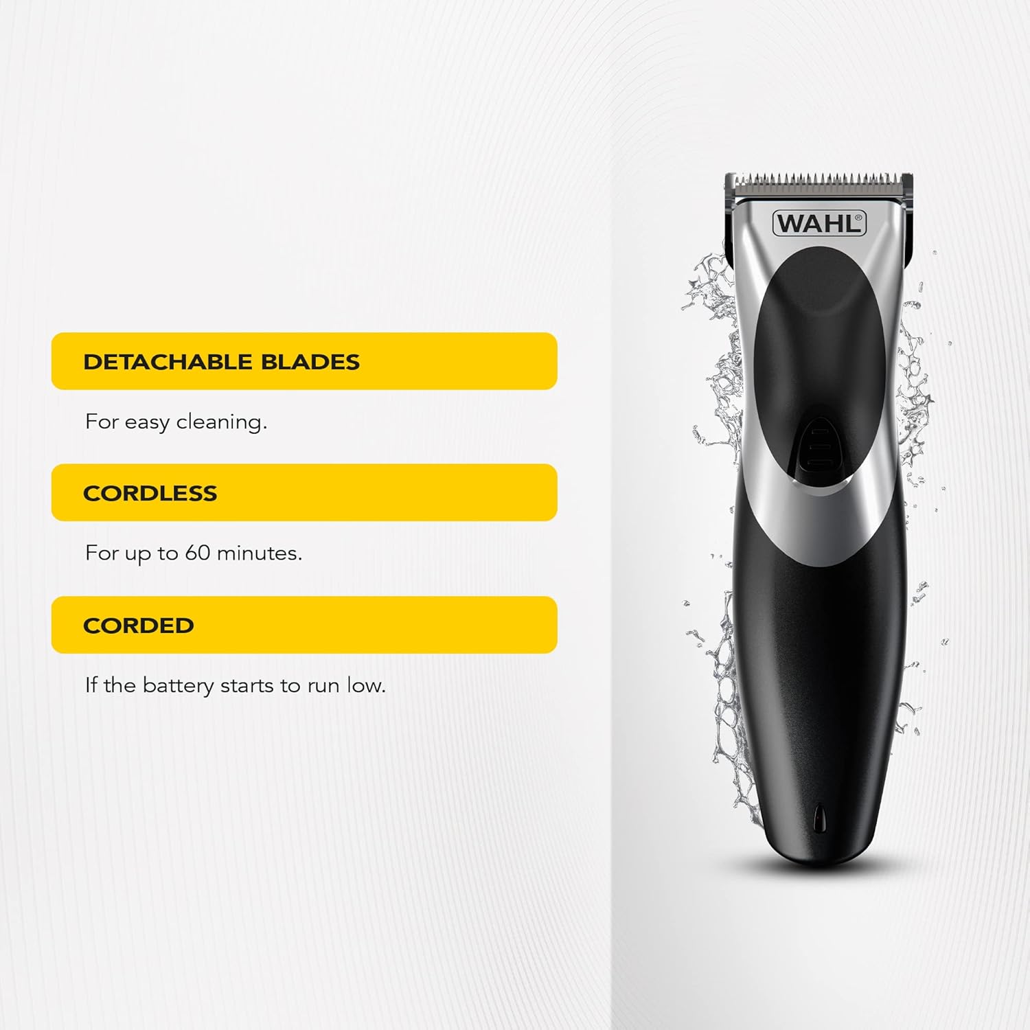 Thumbnail 1 de Wahl Clip ’N Rinse Cord/Cordless Hair Clipper – Rechargeable Home Hair Cutting Kit