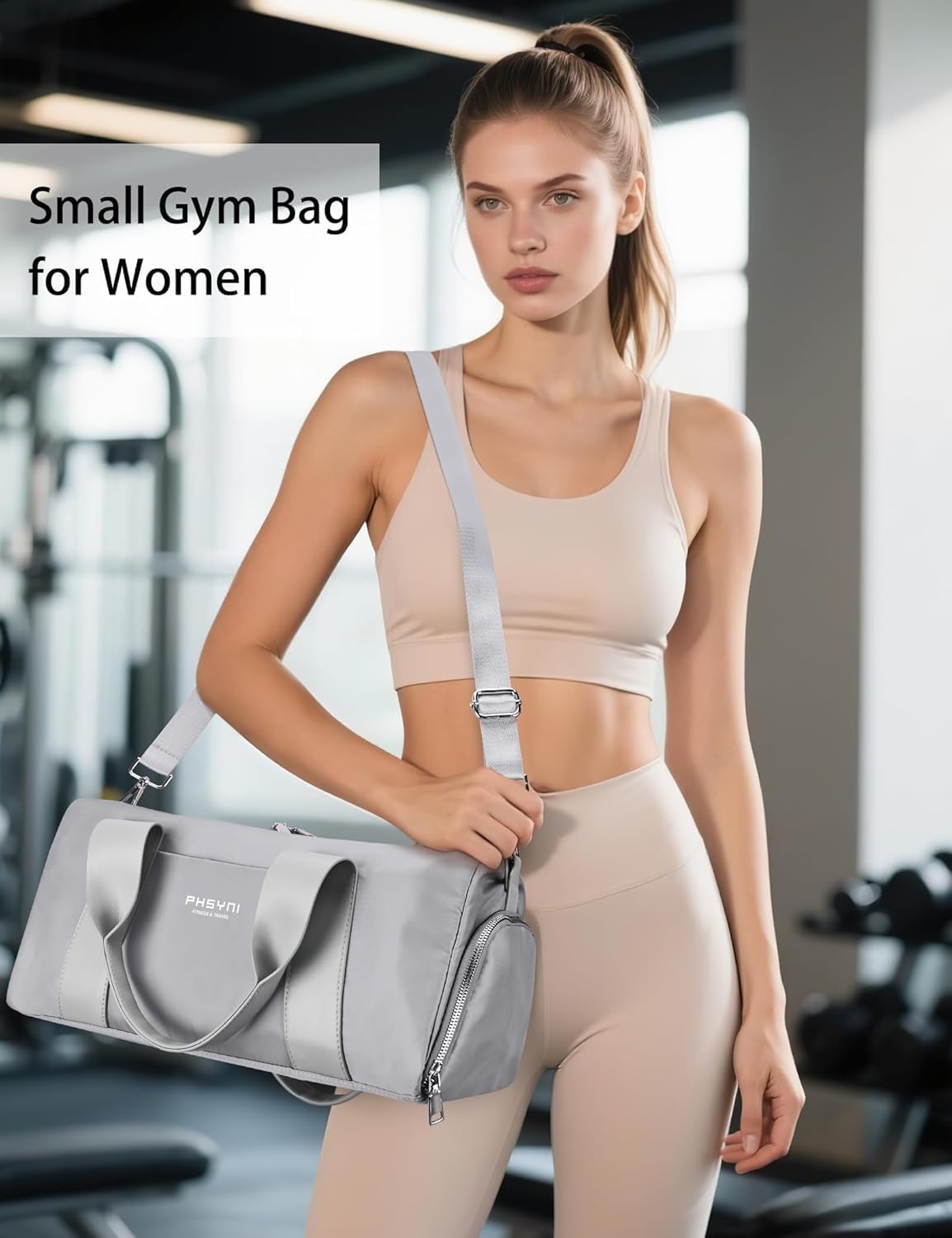 Detalle de Sac de sport et de voyage 16 pouces pour femmes et enfants – 15 L avec compartiment chaussures et poche humide