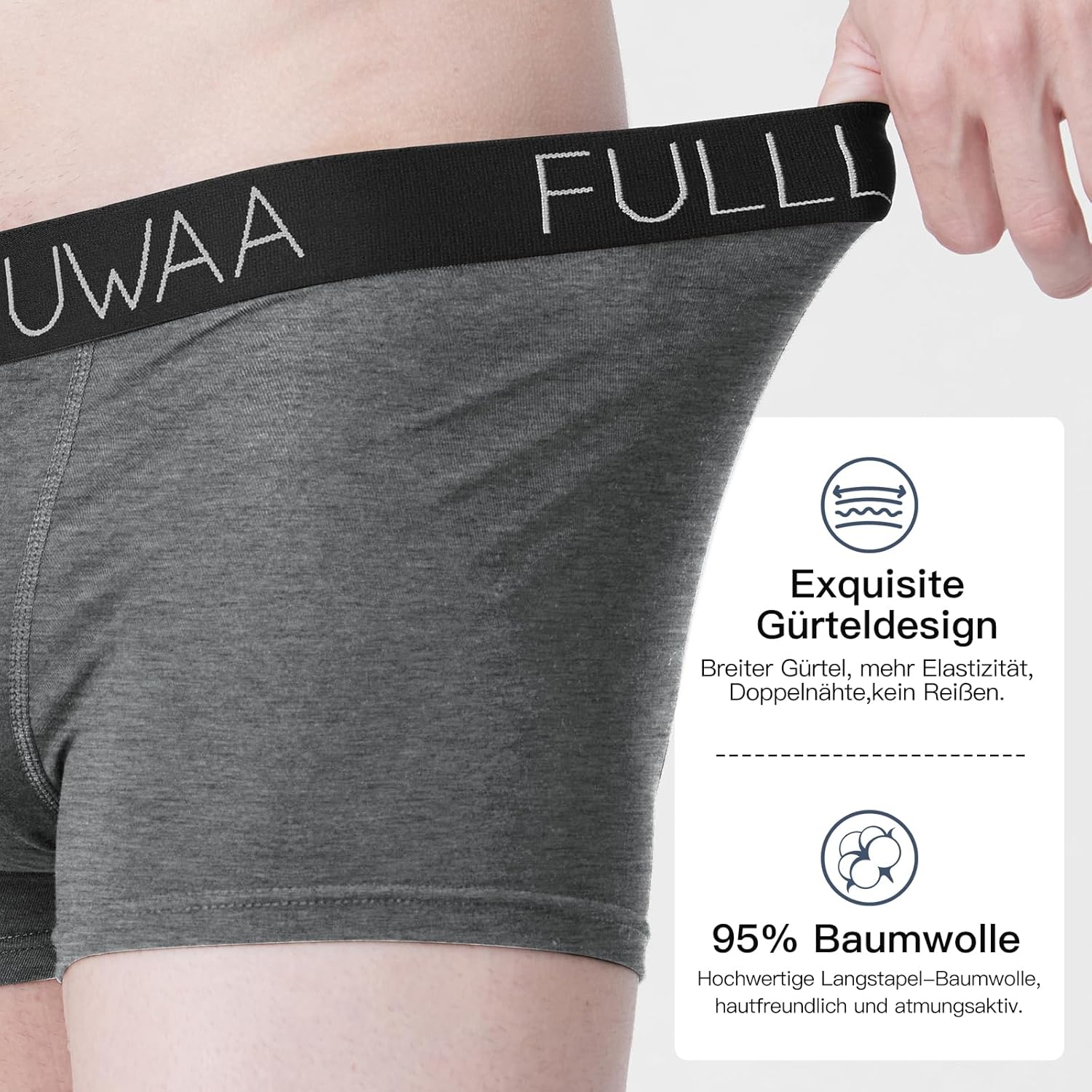 Thumbnail 4 de Fullluwaa Boxershorts Herren 8er Pack aus Baumwolle – bequem, atmungsaktiv und tagtauglich (Größen S–4XL)