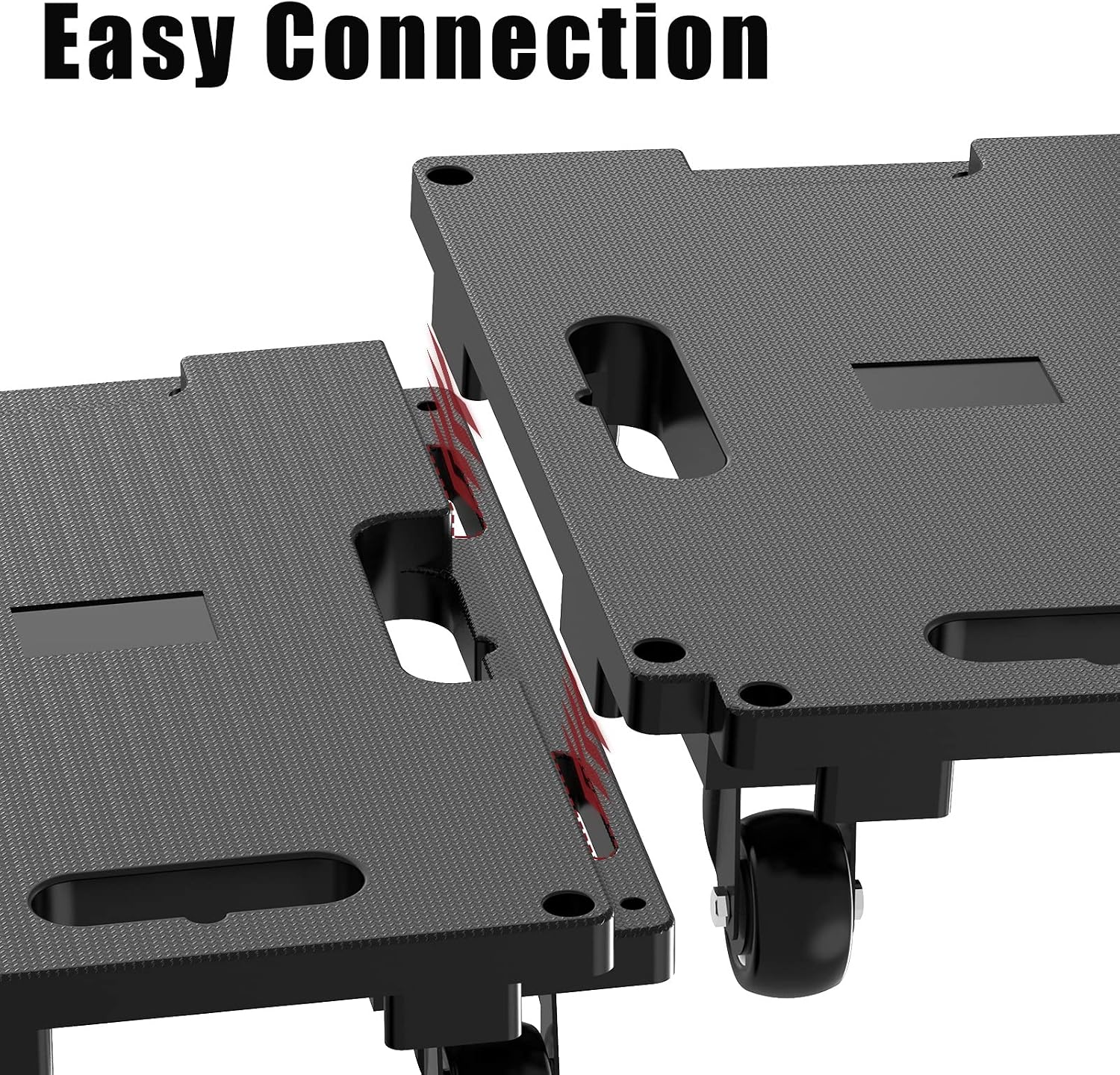 Thumbnail 2 de SOLEJAZZ Mobile Dolly Connectable – 4-Pack, 440 LBS Capacity, Heavy-Duty 4-Wheel Moving Trolleys