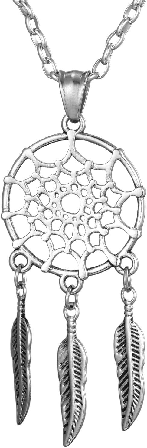 Detalle de Morella Collana da Donna 70 cm con ciondolo acchiappasogni in acciaio inossidabile