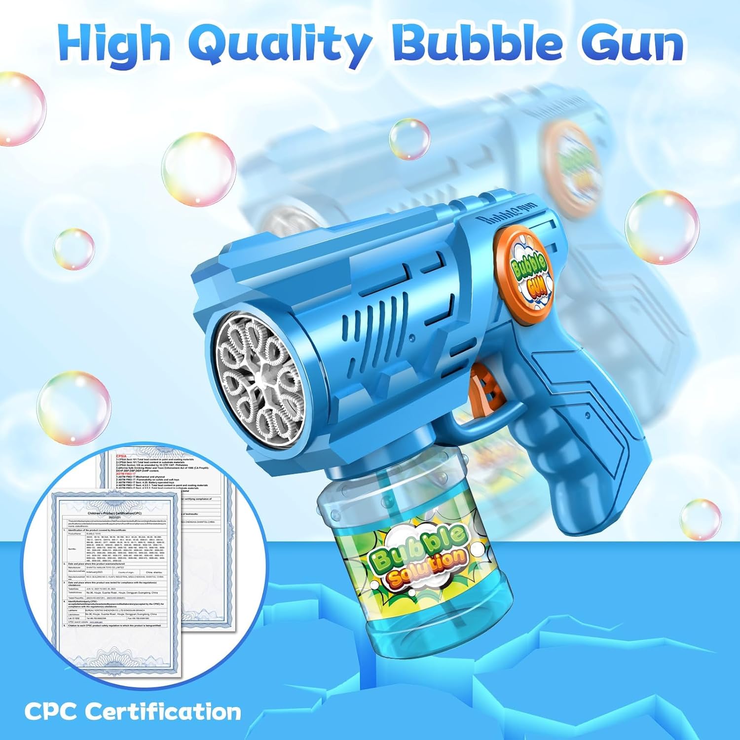 Detalle 1 de Seifenblasenmaschine ROMINVIC für Kinder mit 100 ml